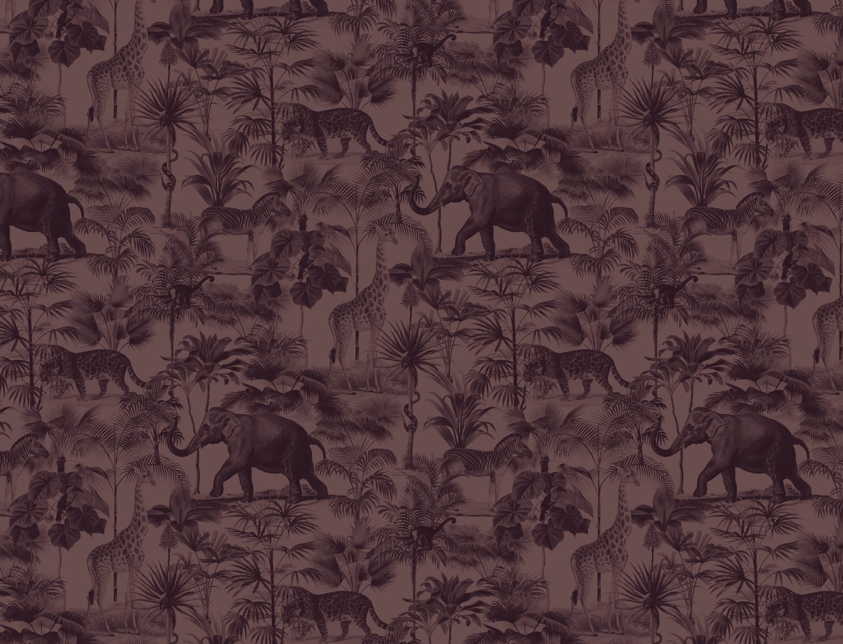 Papel pintado Ciruela Tropical Tonal Animal De La Selva