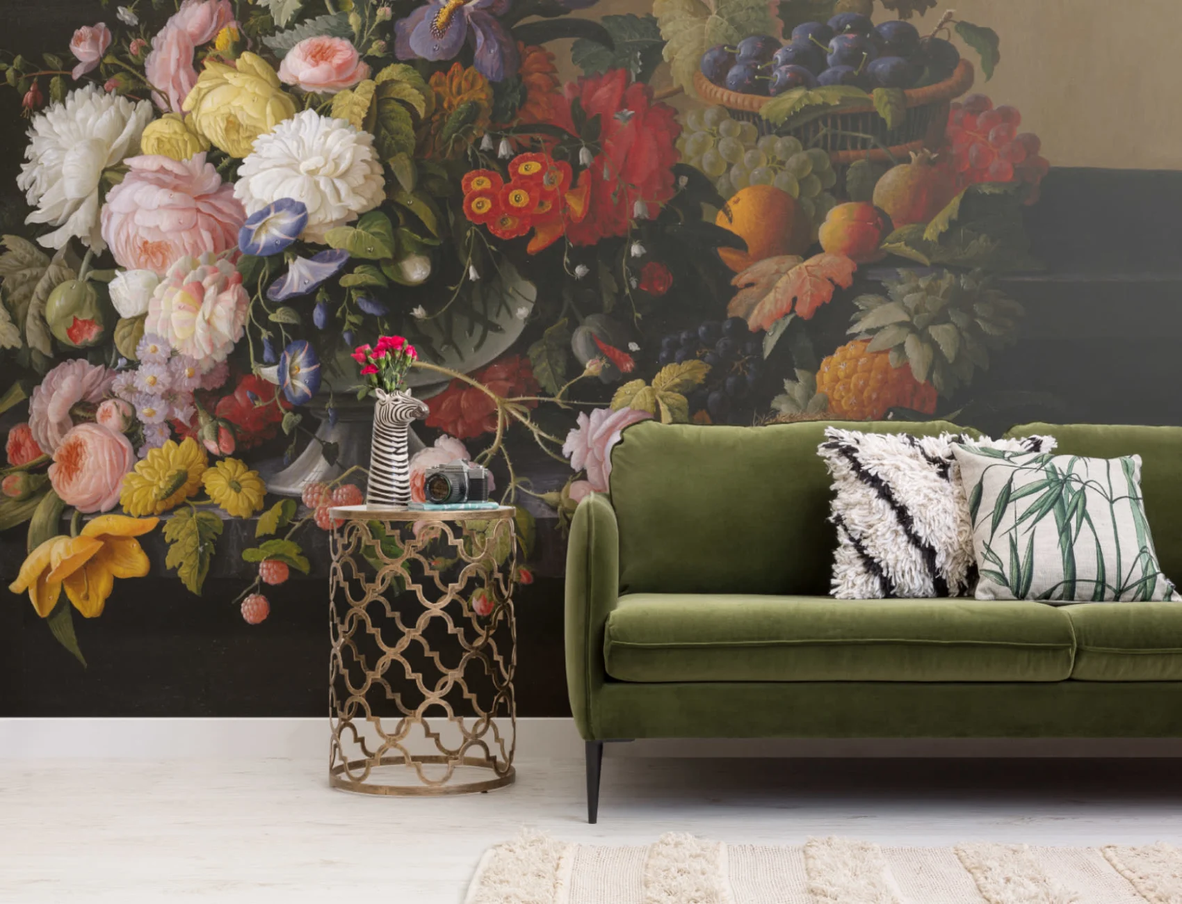 Coș de flori și fructe de Severin Roesen Wallpaper Mural
