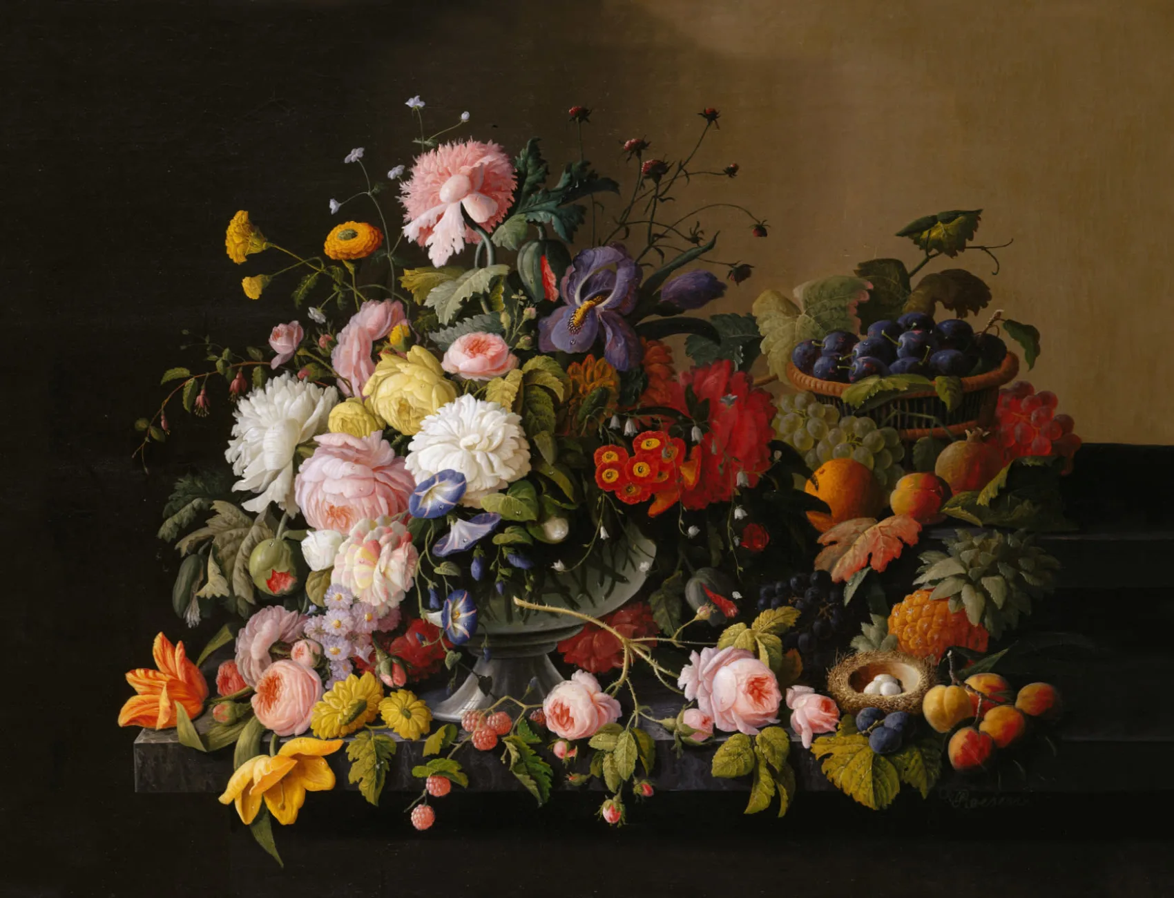 Coș de flori și fructe de Severin Roesen Wallpaper Mural
