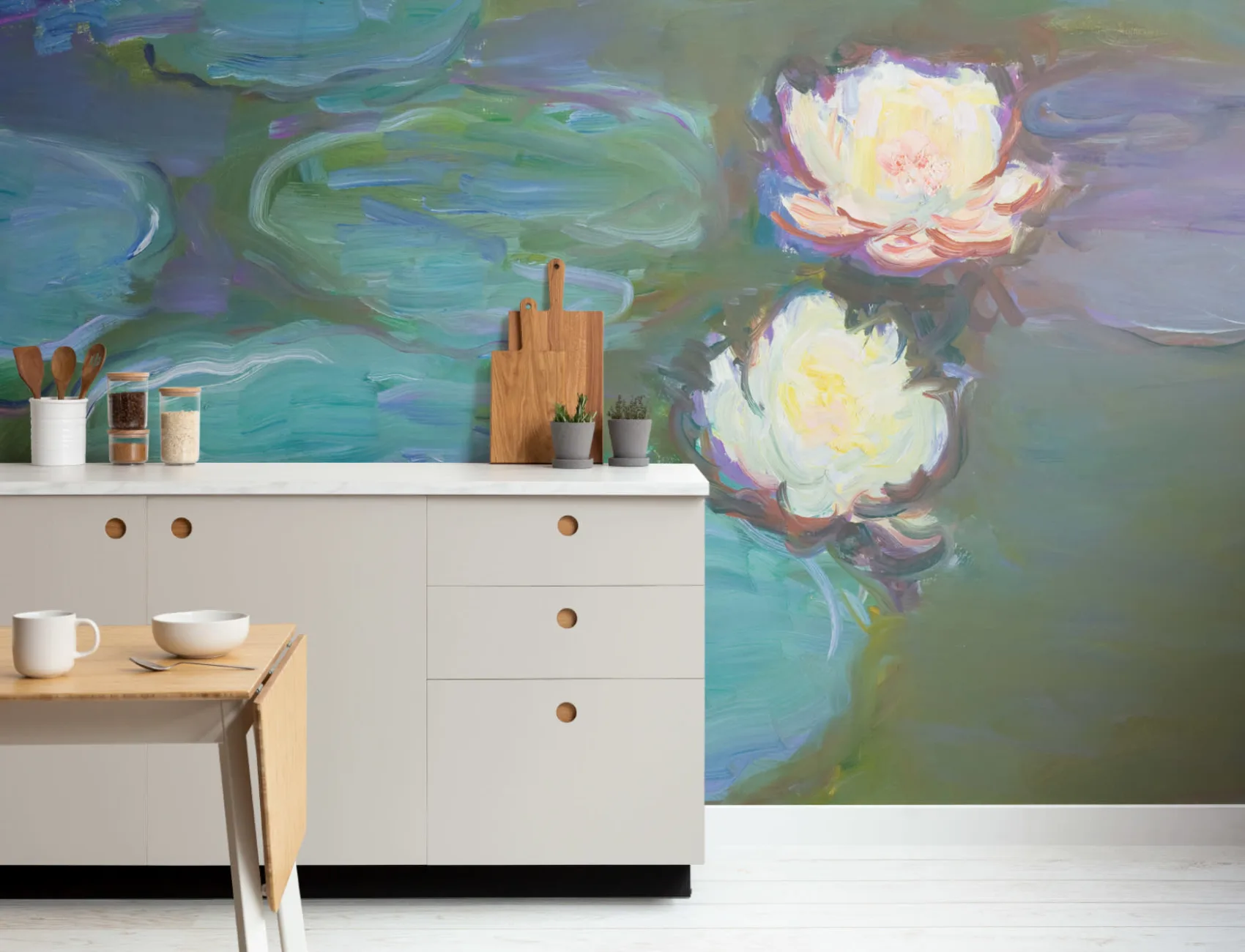 Monet Water Lilies Painting Art Wallpaper Mural
