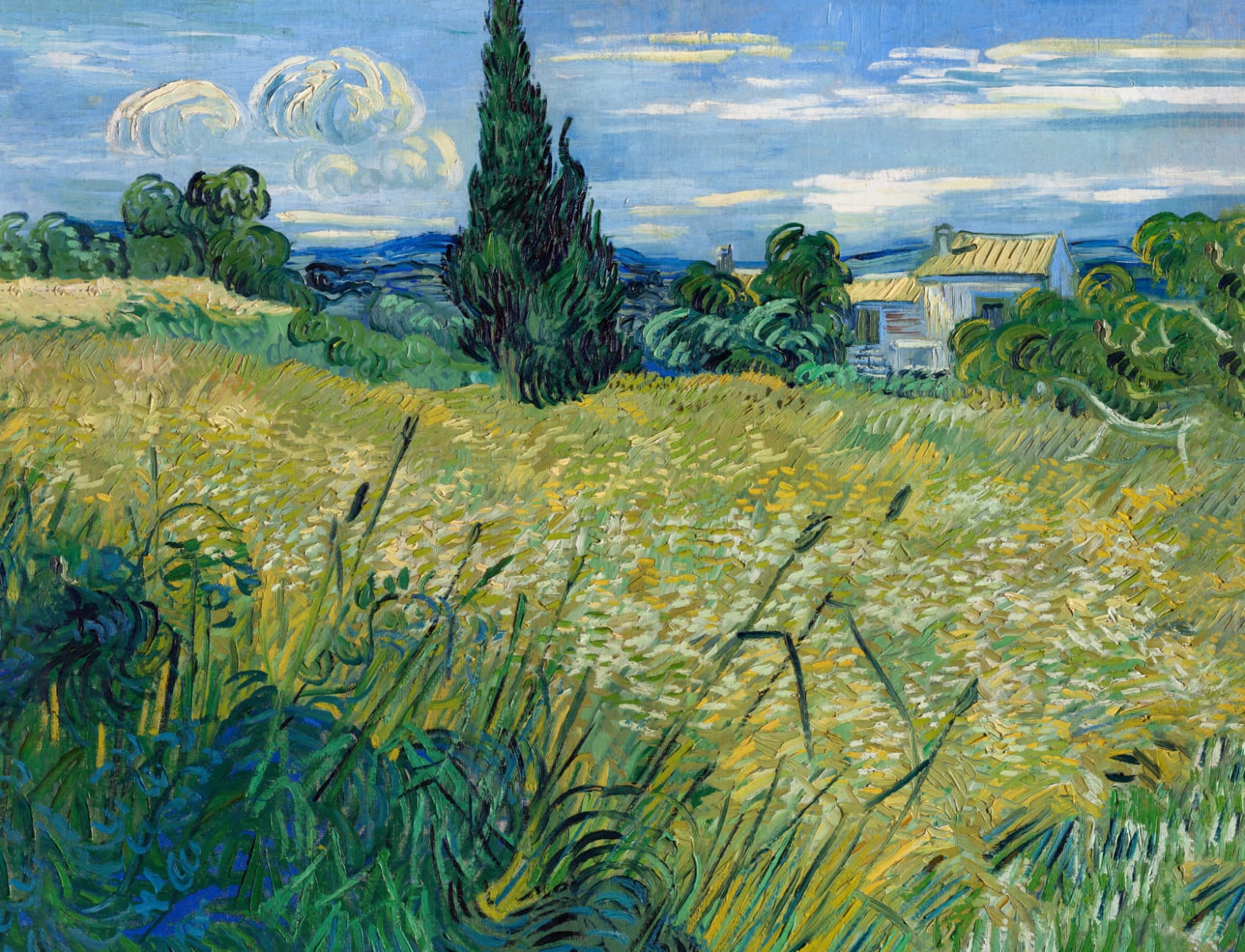 Papel Pintado Campo de Trigo con Cipreses de Van Gogh