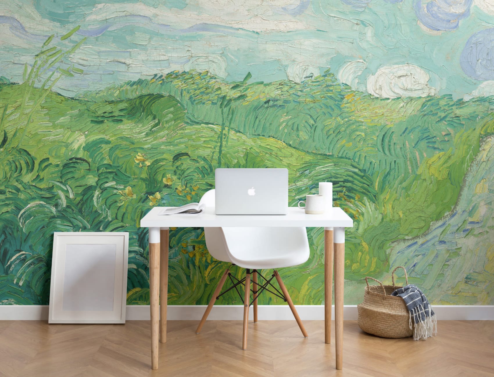 Green Wheat Fields by Vincent van Gogh Wall Mural