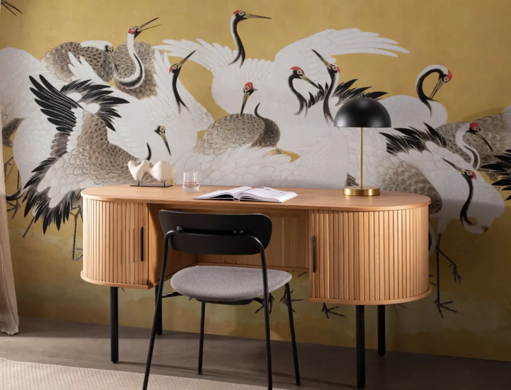 Flock of Cranes by Ishida Yūtei Wall Mural