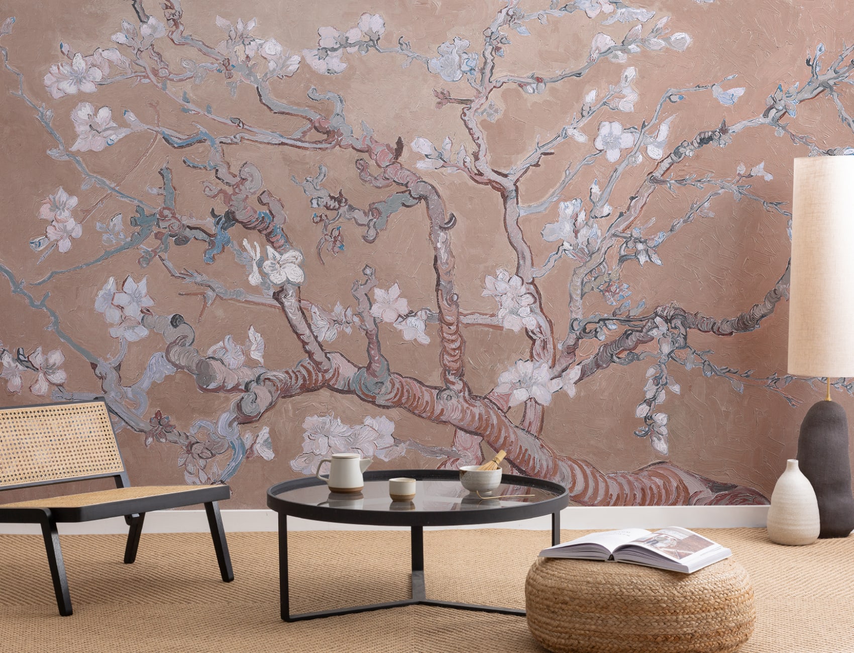 Pink Almond Blossom by Vincent Van Gogh Mural
