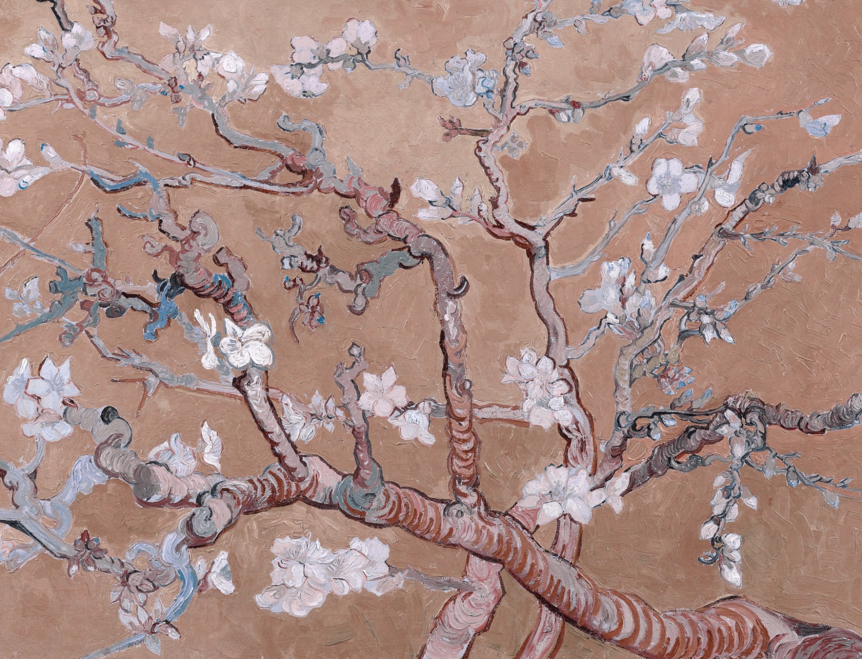 Pink Almond Blossom by Vincent Van Gogh Mural