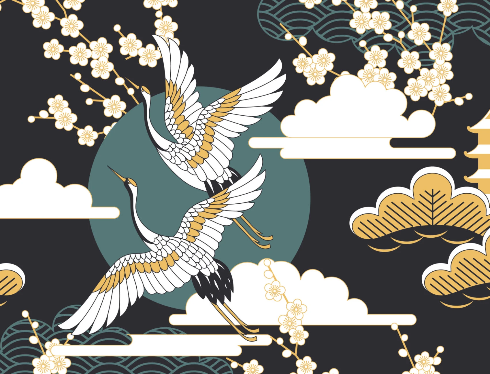 Mural Papel Pintado Cielo Oscuro Oriental