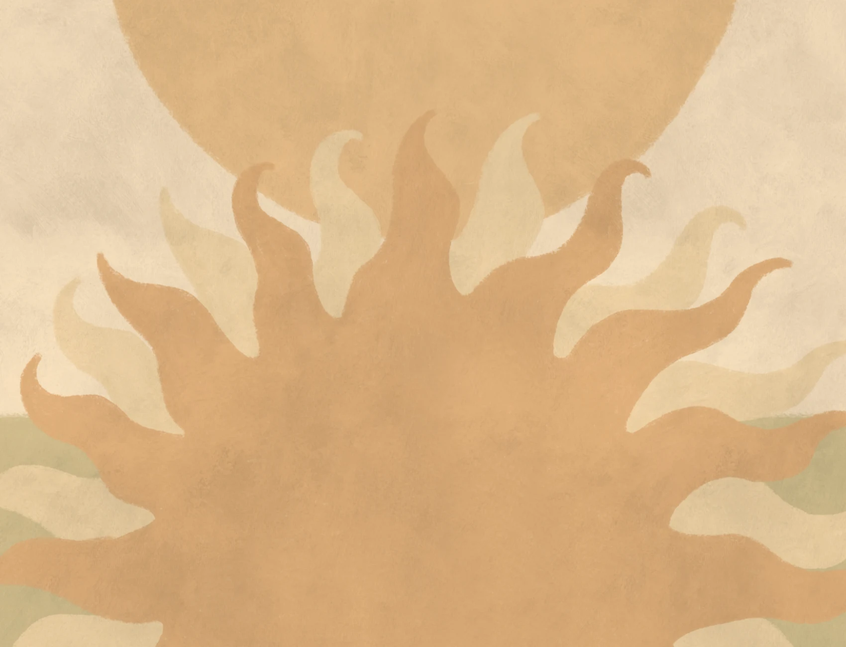 Beige Sun Abstract Flare Art Wall Mural