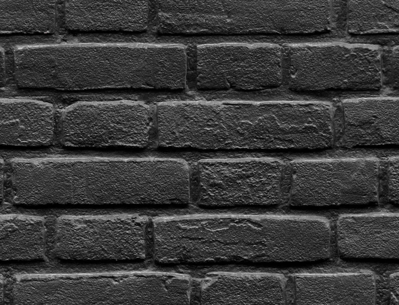 Black Painted Brick Effect Pattern Wallpaper Mural