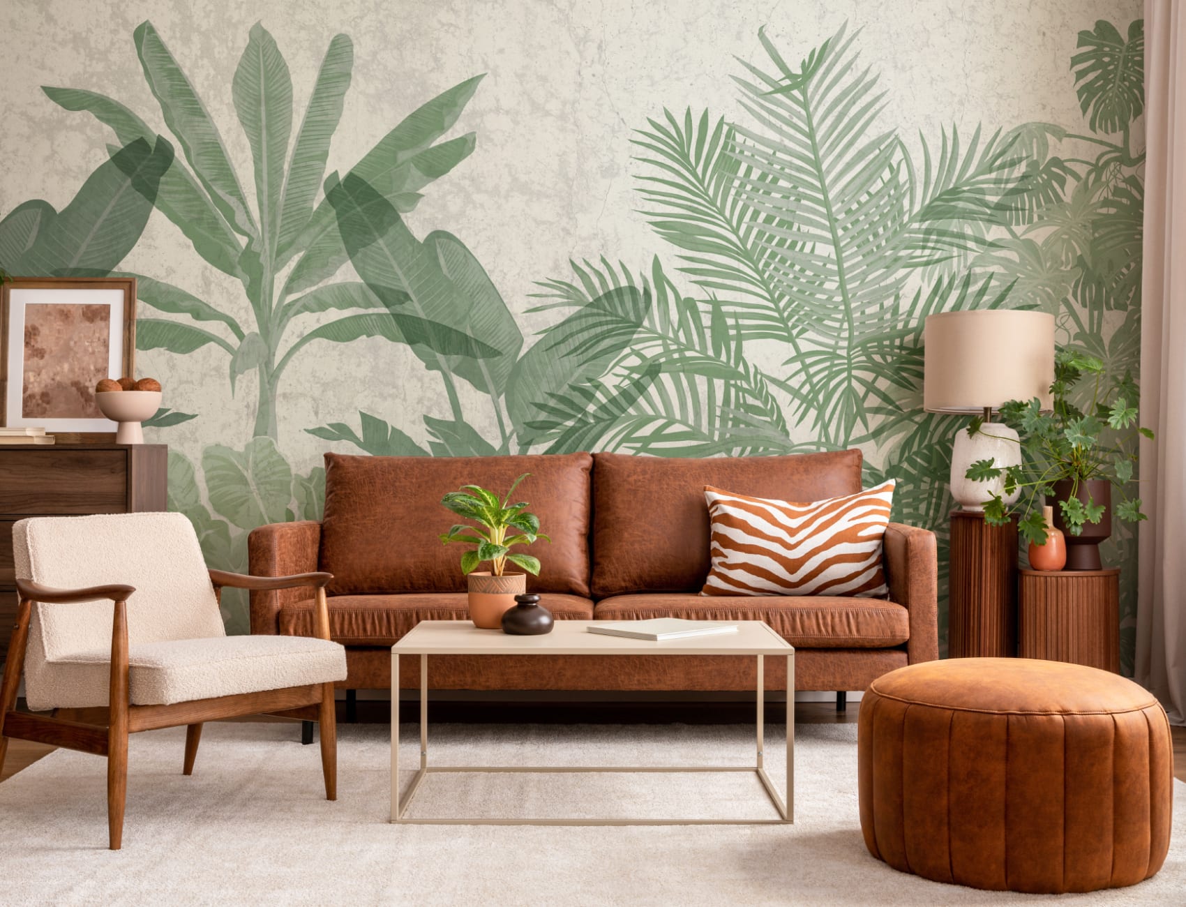 Biophilic Tropical Plants Fototapeta na ścianę