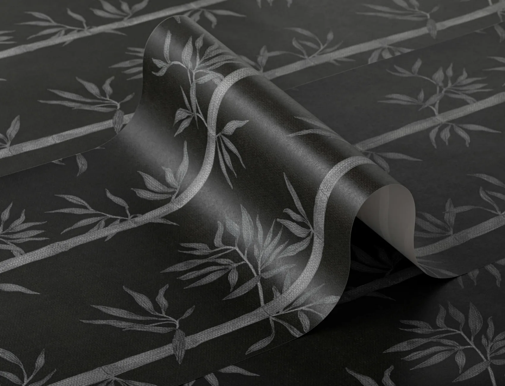 Dark Gray Watercolor Bamboo Wallpaper