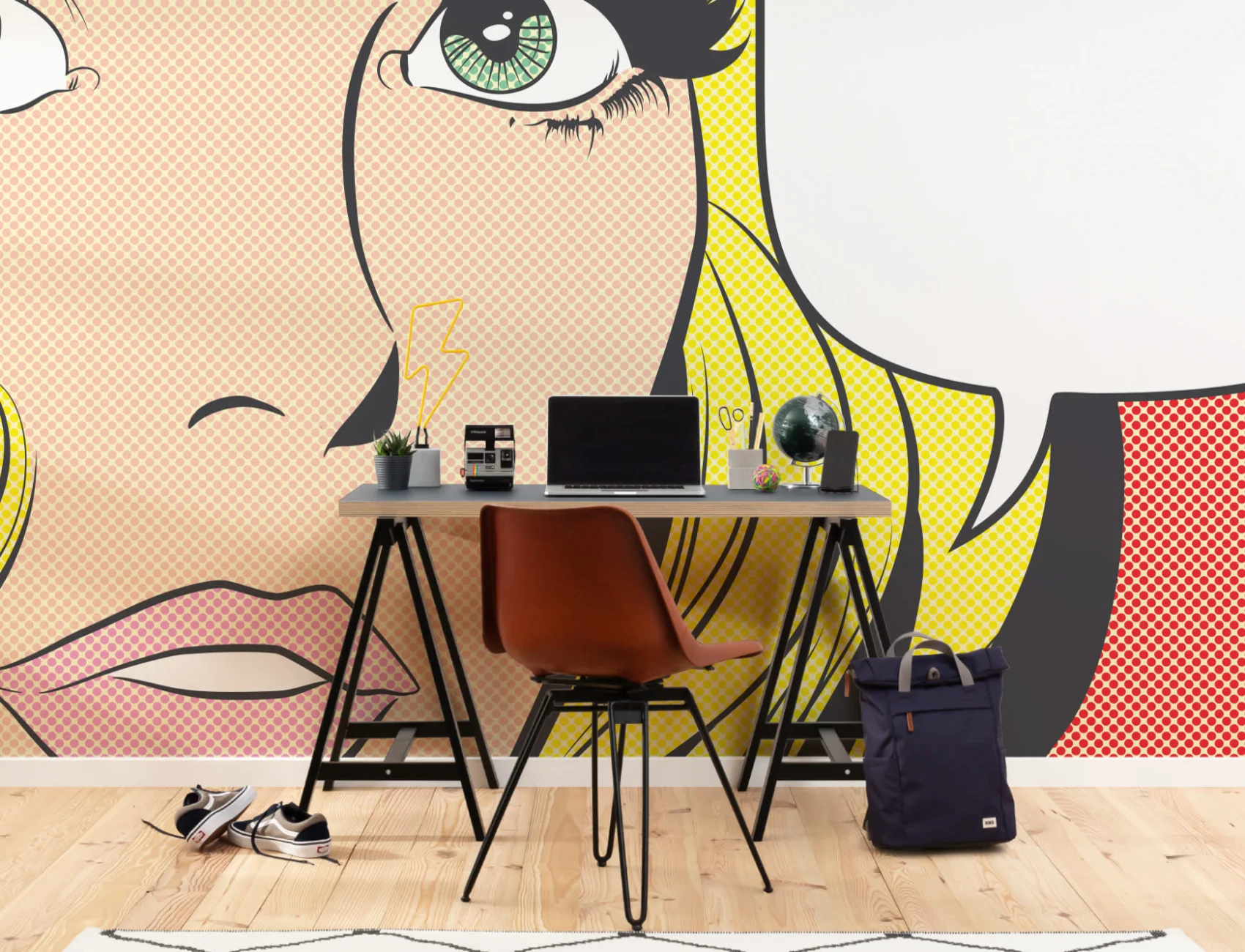 Pop Art Vrouw Behang Muurschildering