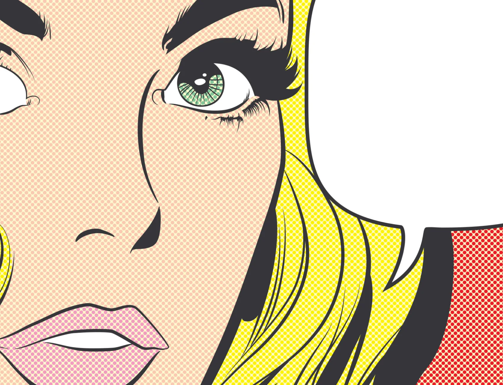 Pop Art Vrouw Behang Muurschildering