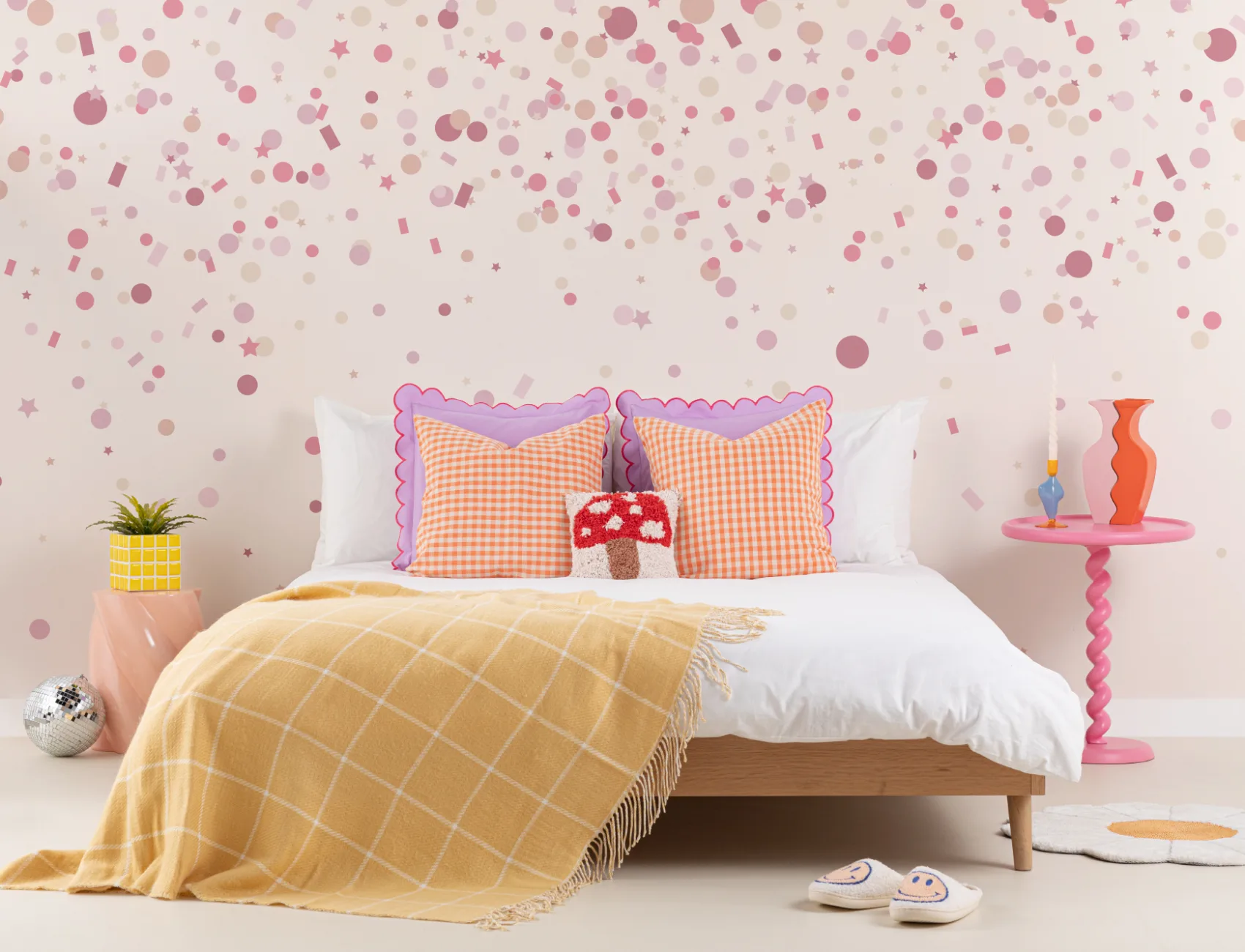 Mural de papel de parede Pink Confetti Sprinkles