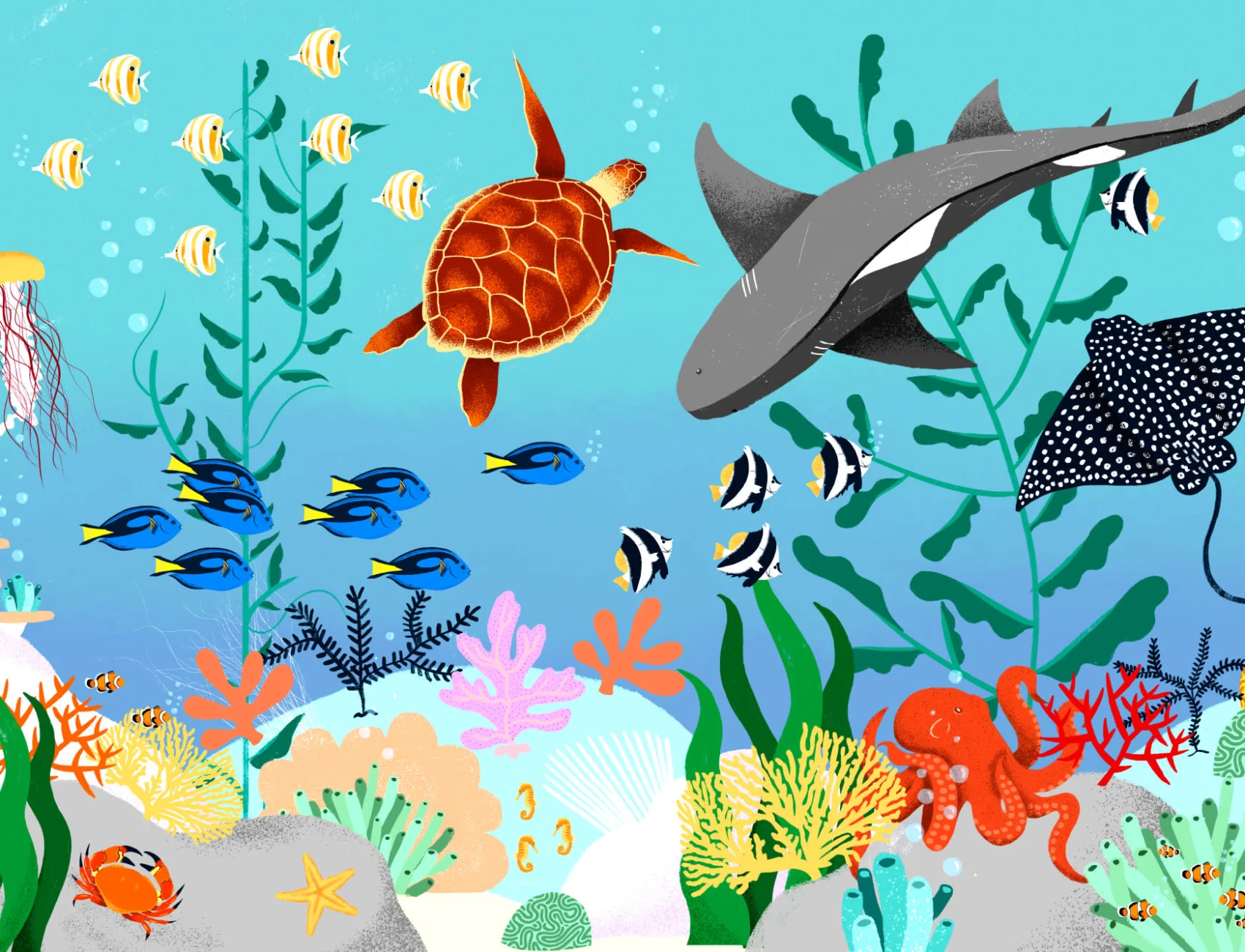 Kids Onder De Zee Behang Muurschildering