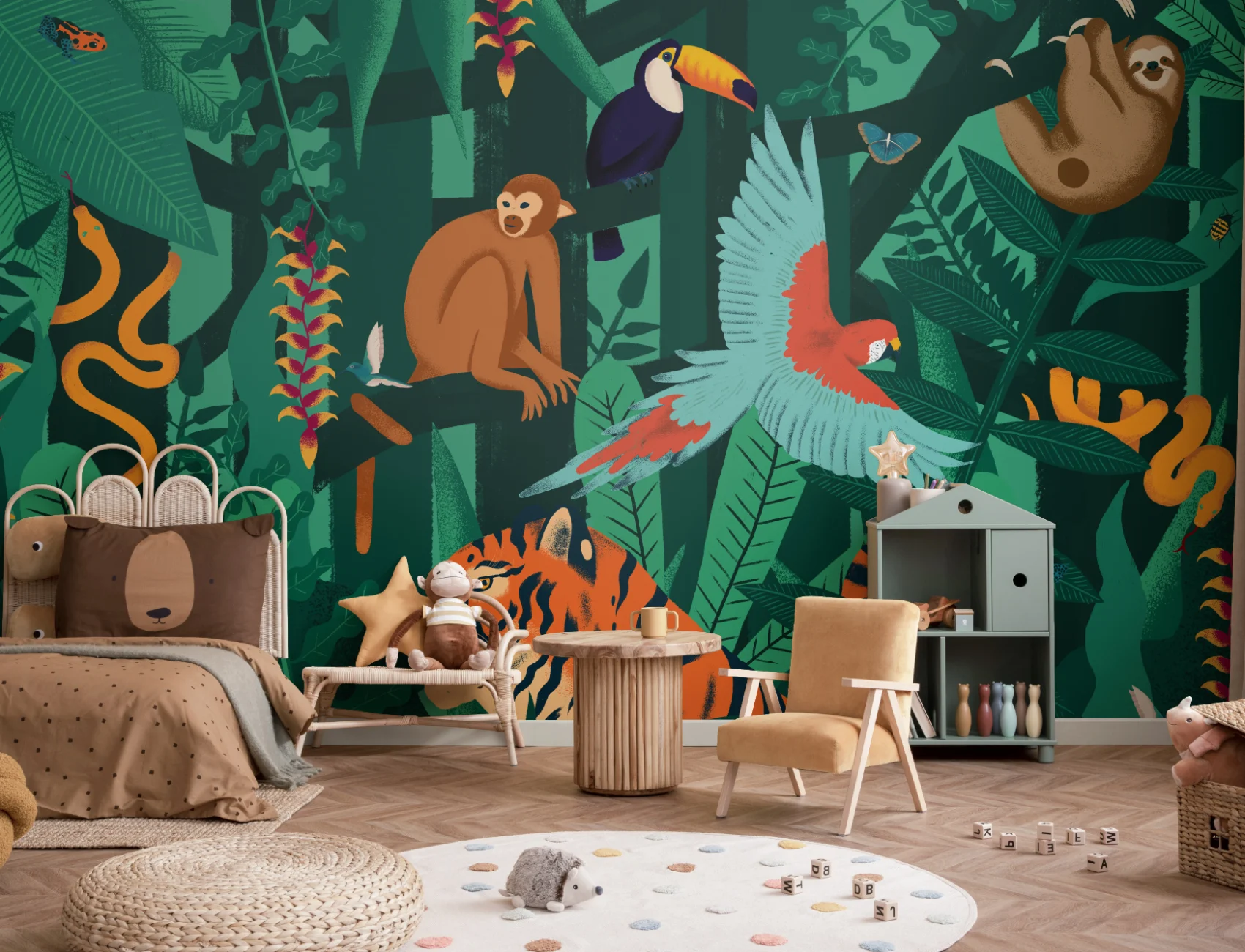 Jungle Dieren Behang Muurschildering