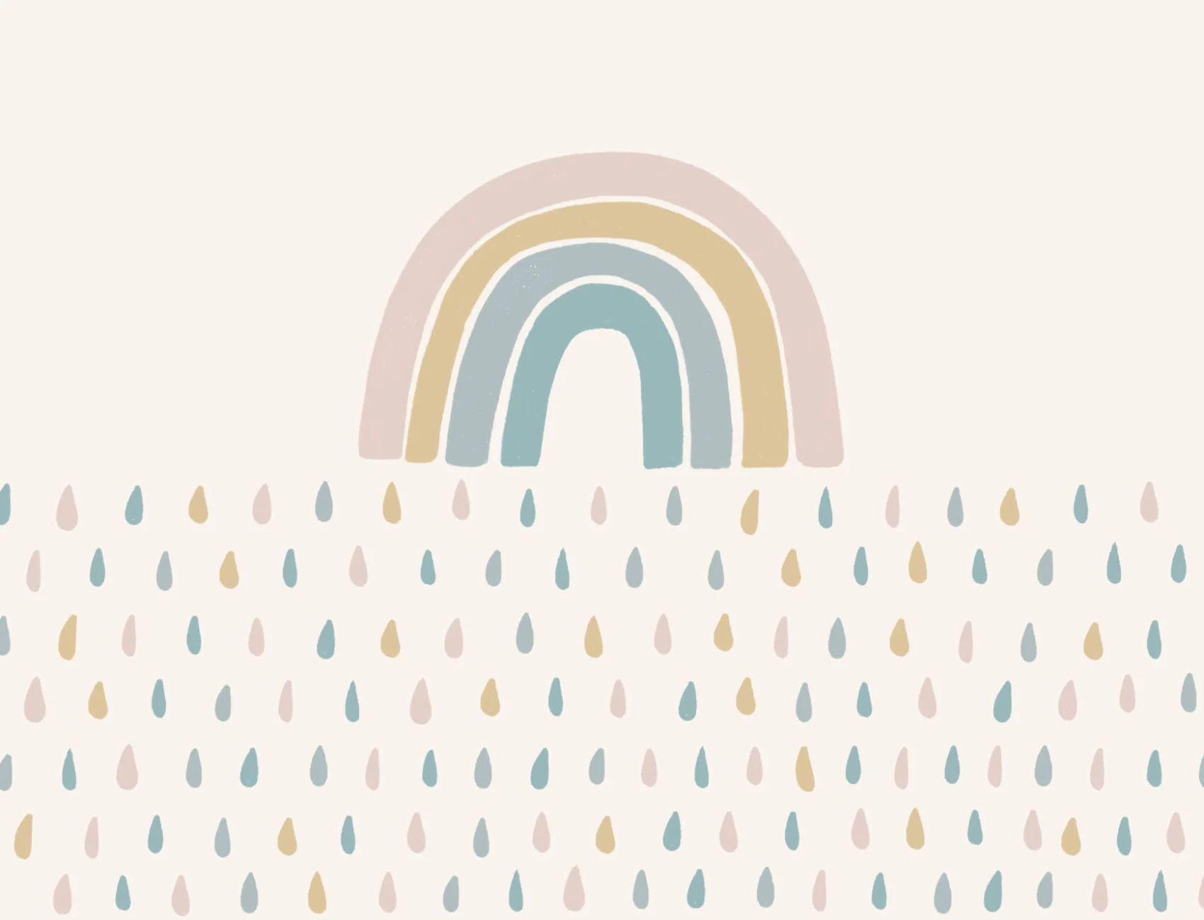 Rainbow Raindrops Mural Wallpaper