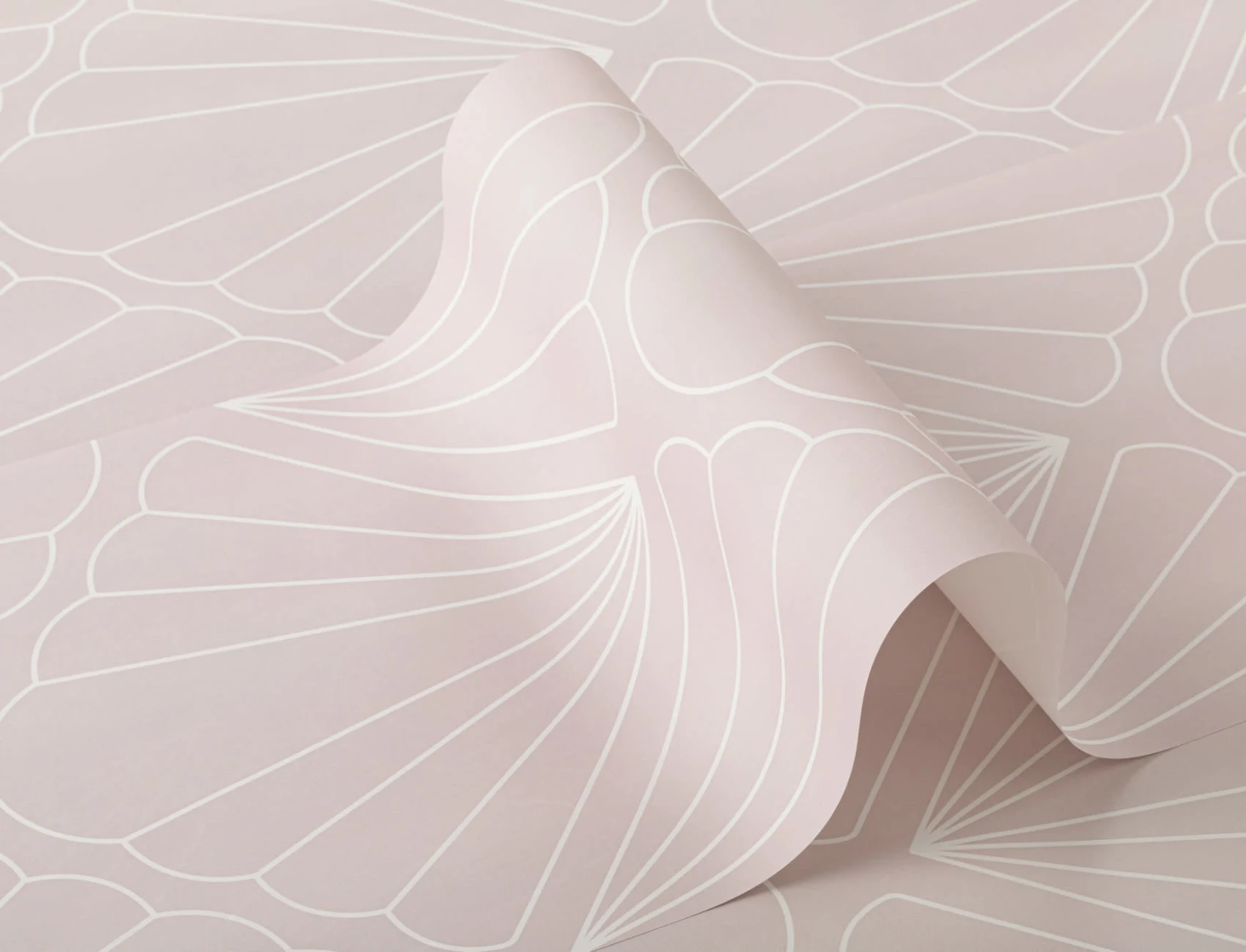 Pink Seashell Mermaid Theme Repeat Pattern Wallpaper