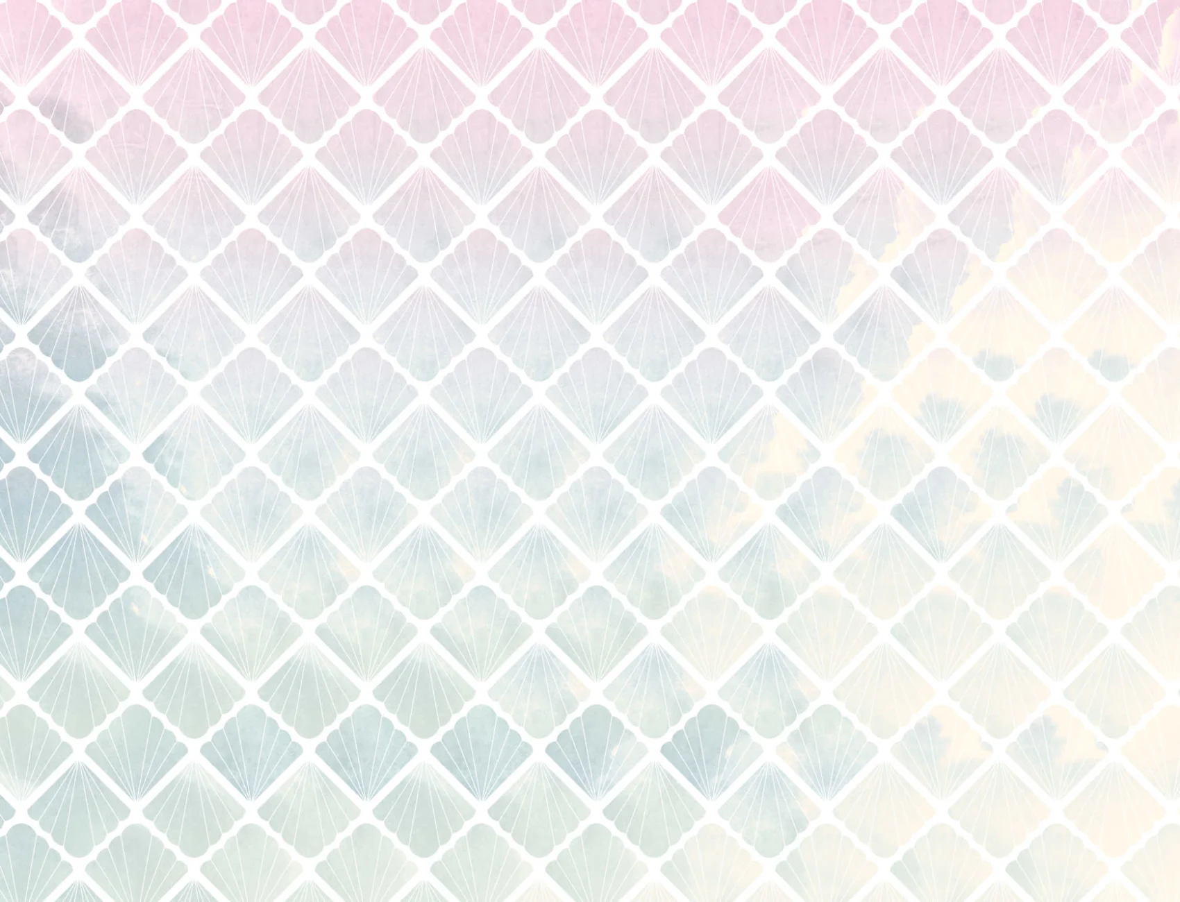 Ombre Mermaid Scale Seashell Wallpaper Mural