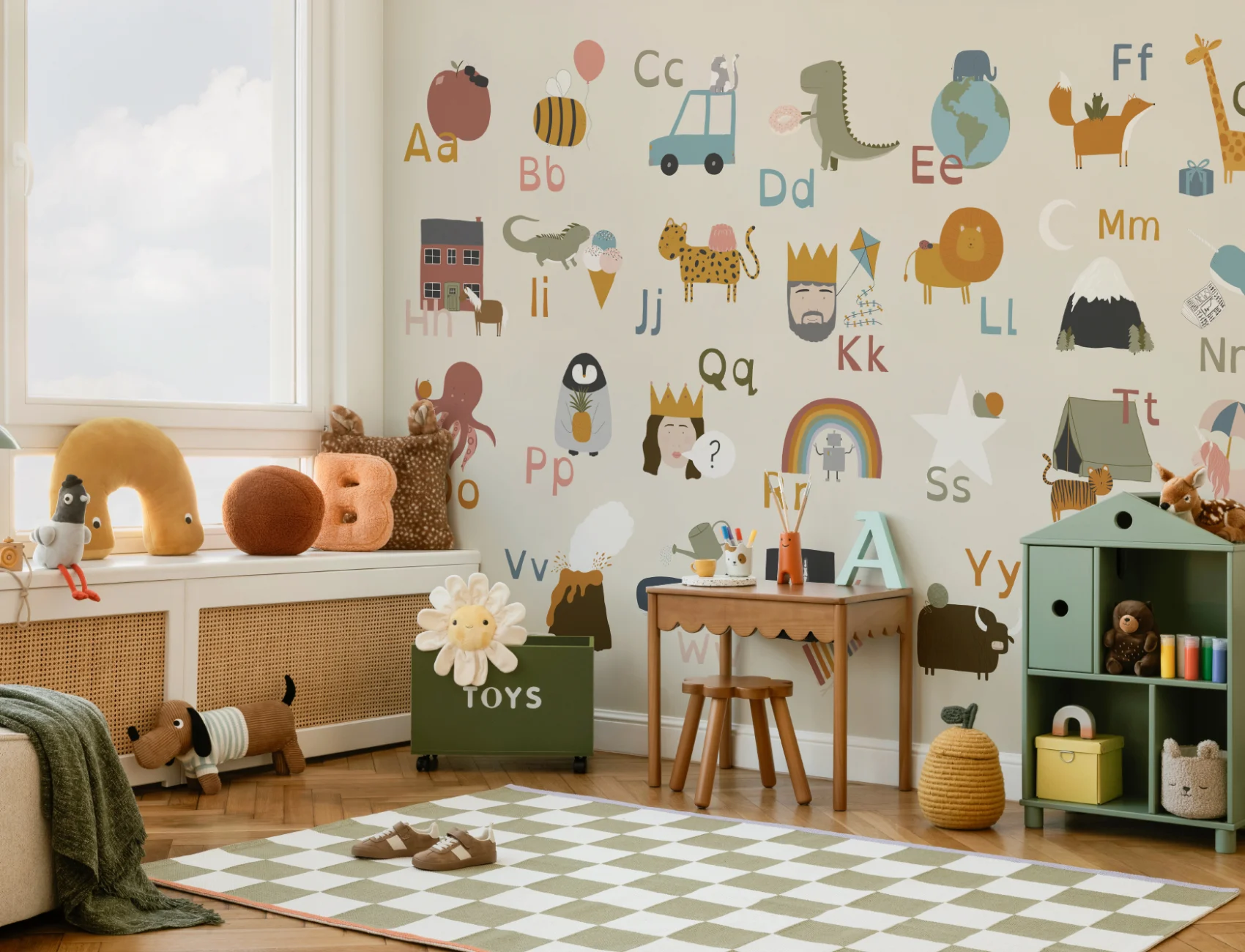 Lehrreiche Kinder Illustrierte Alphabet Fototapete