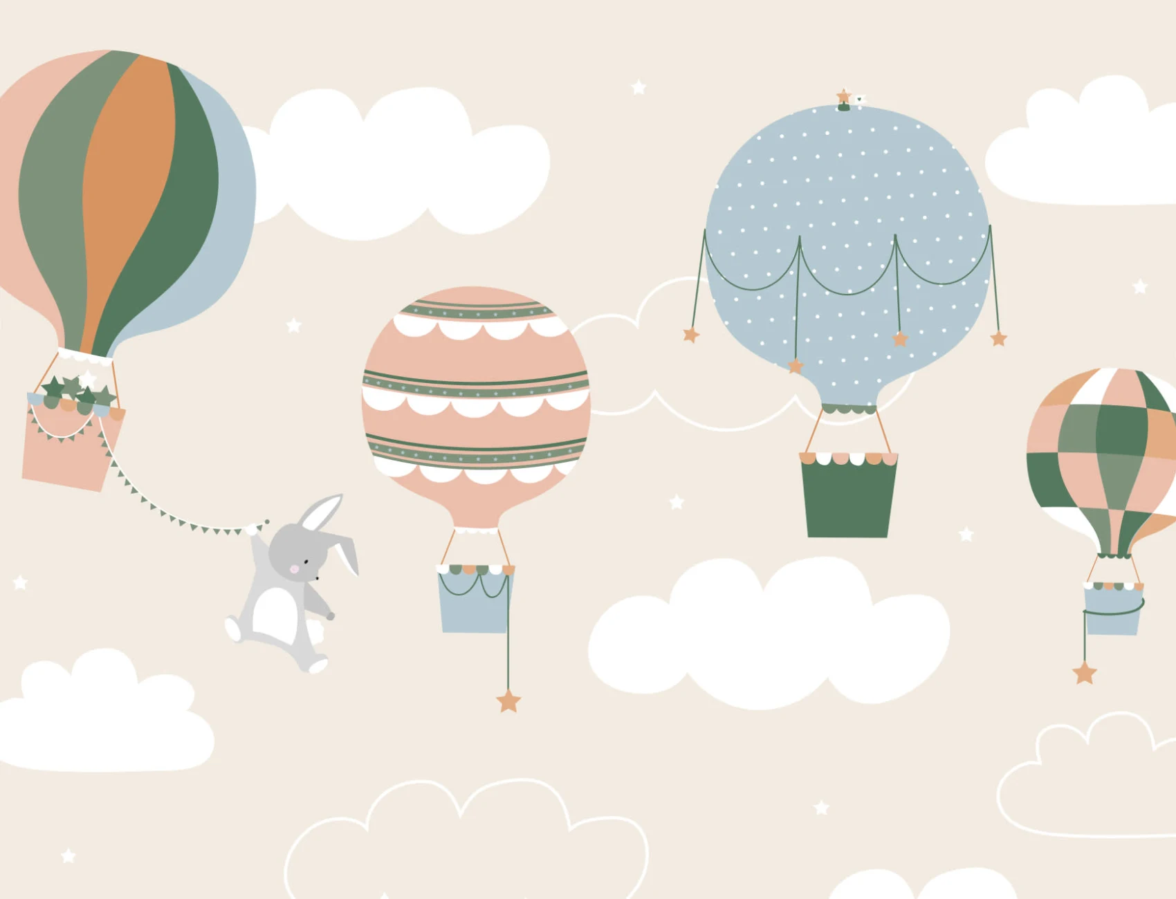 Cute Balloons Nursery Wallpaper Mural
