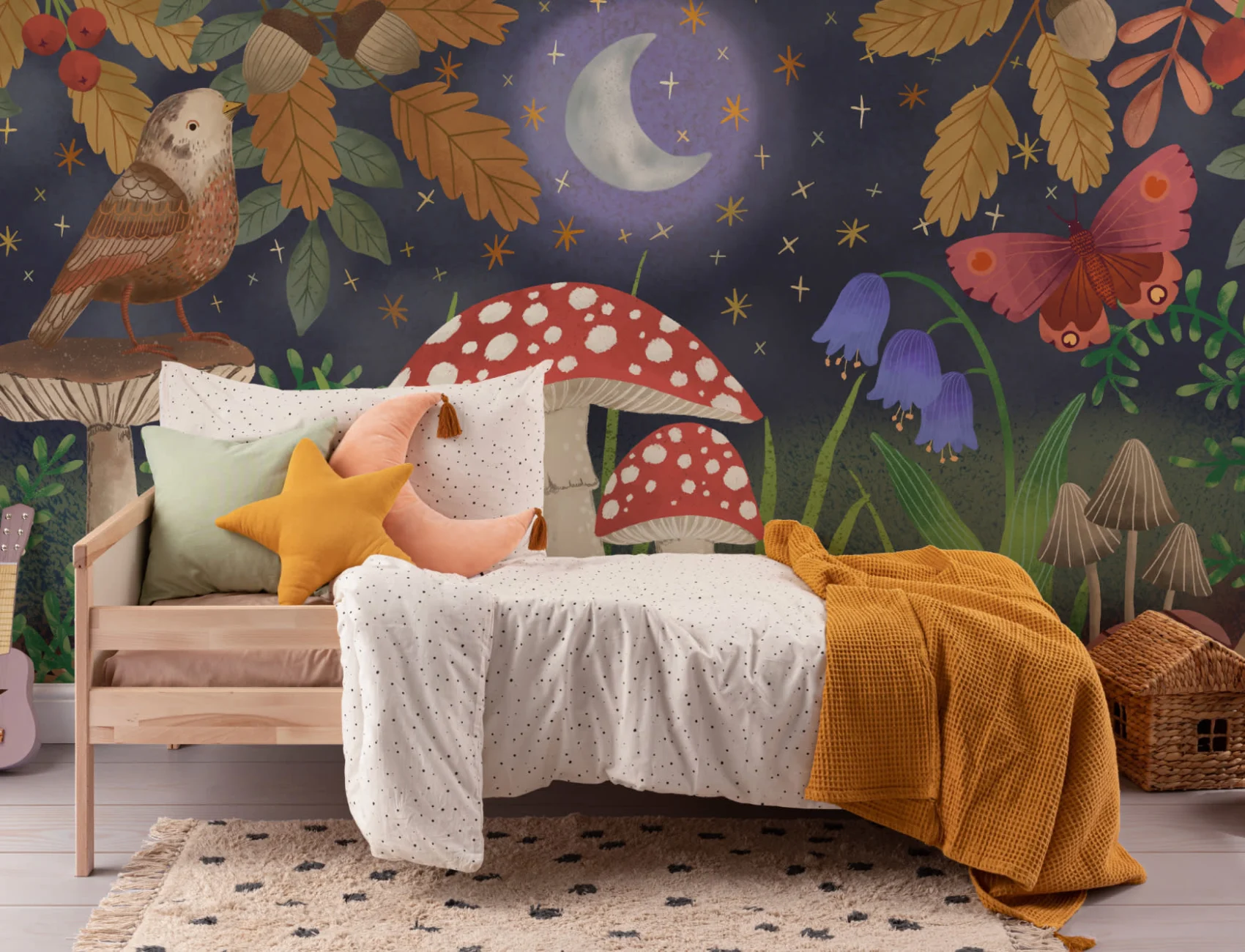 Panoramique champignon et nuit d’automne