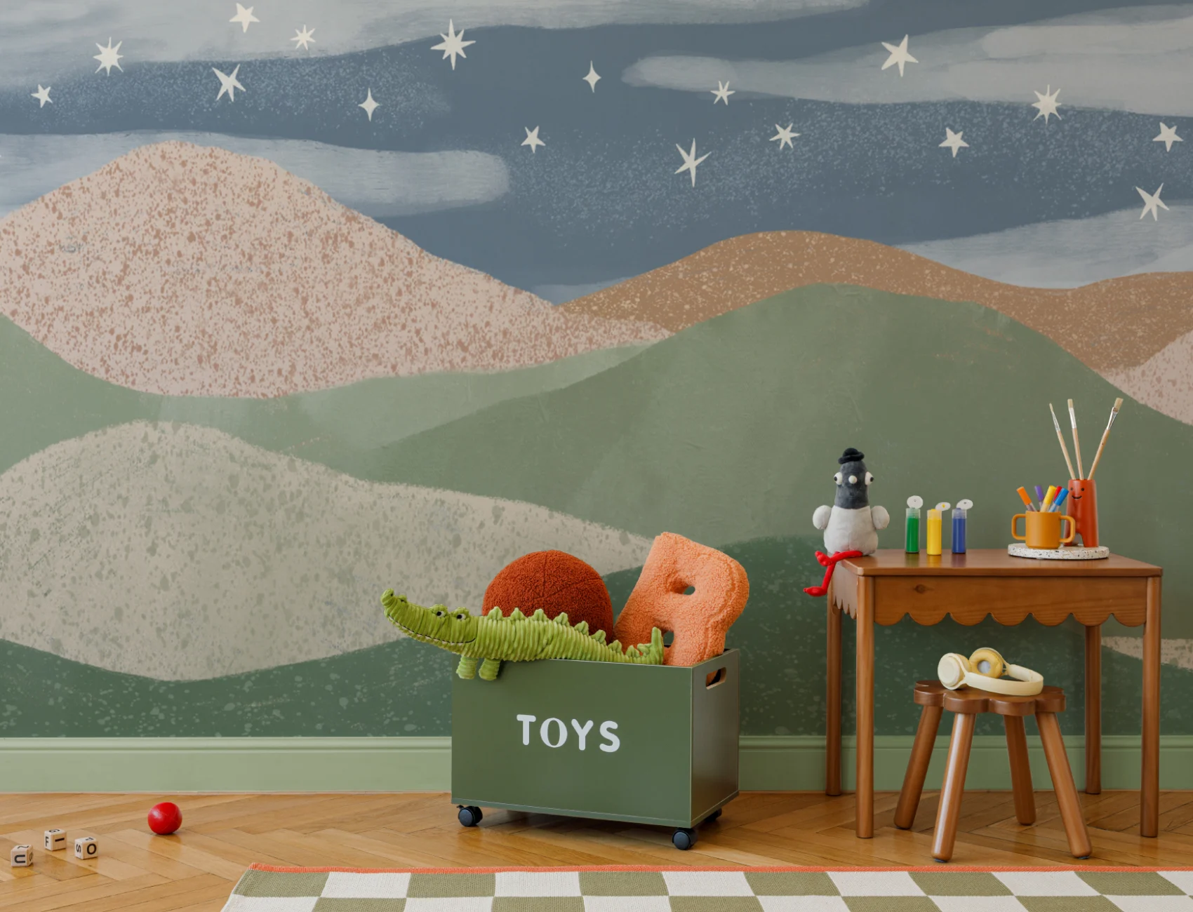 Blue Celestial Kids' Dreamy Nightscape Landscape fototapet