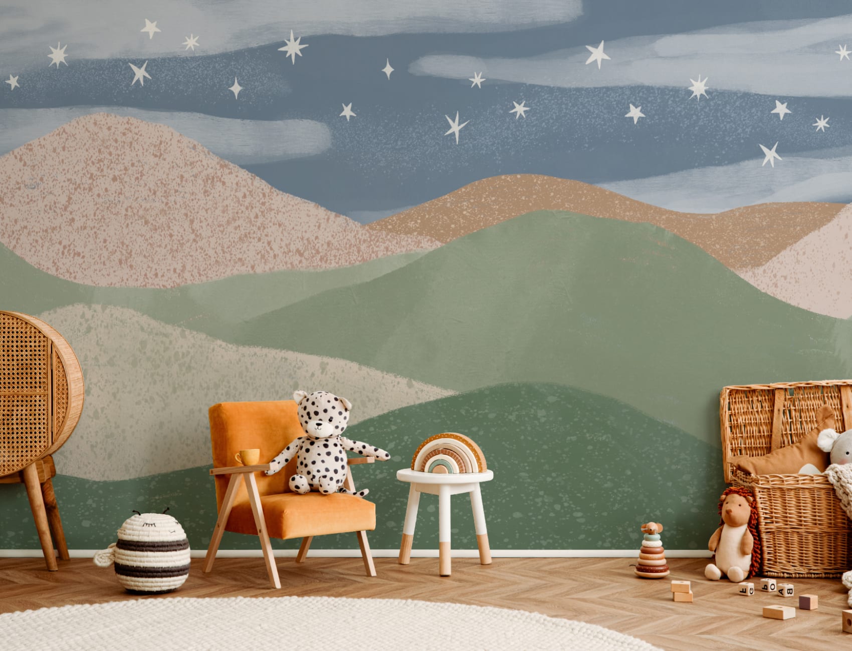 Blue Celestial Kids' Dreamy Nightscape Landscape fototapet