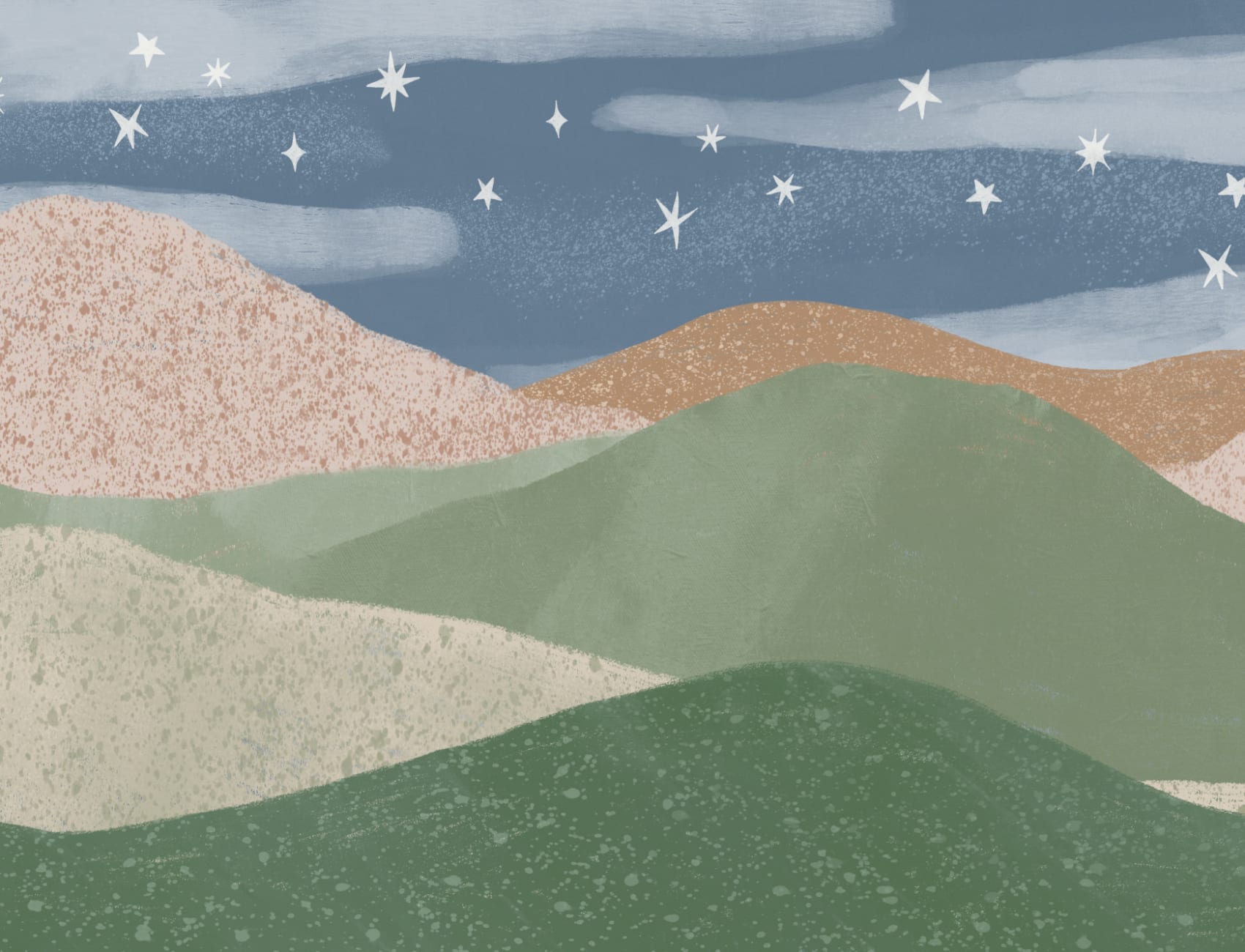 Blue Celestial Kids' Dreamy Nightscape Landscape fototapet
