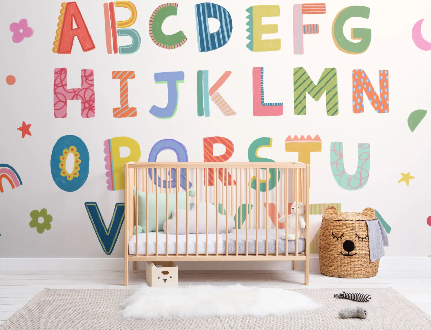 Buntes Kinder-Alphabet-Wandbild