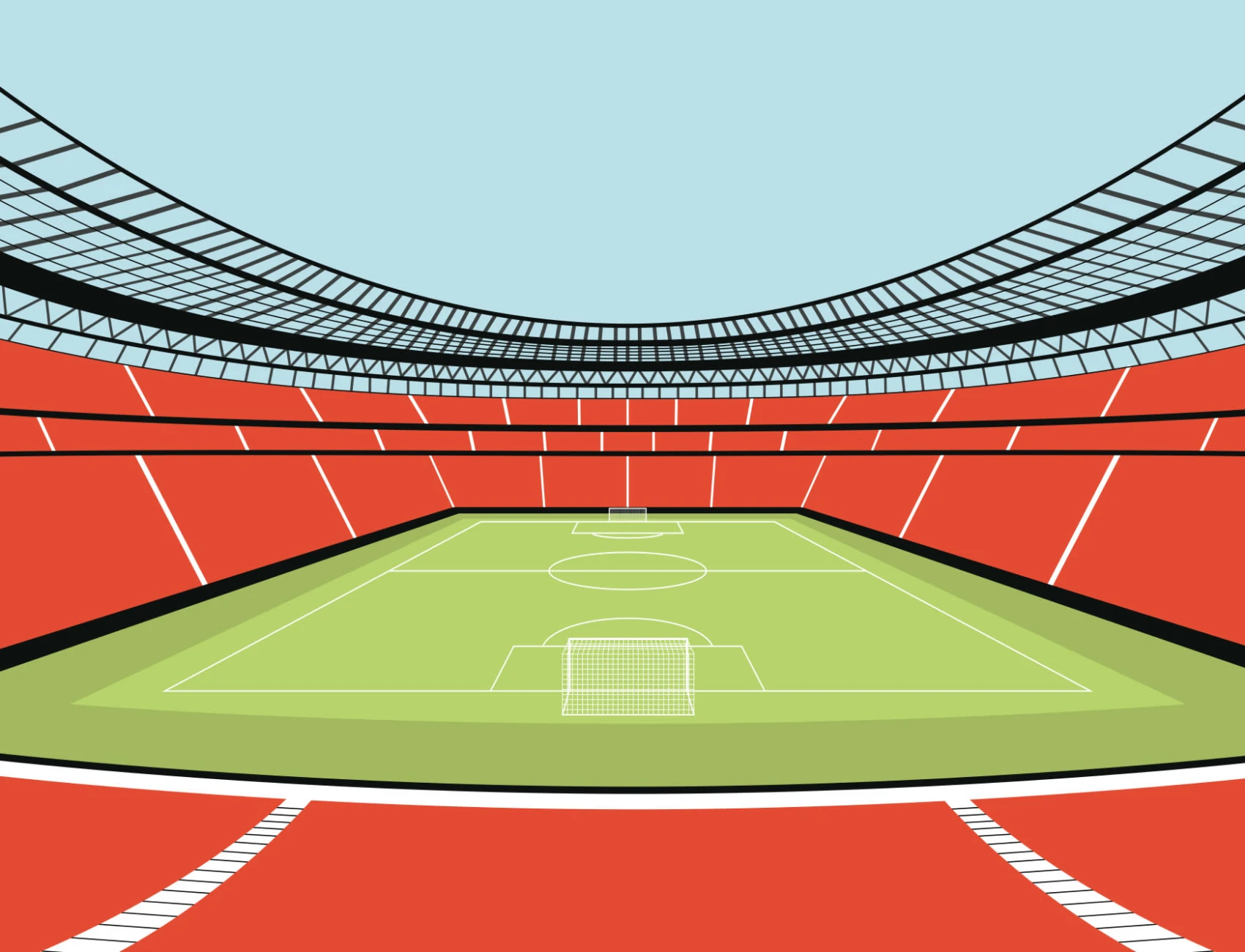 Kids Red Soccer Stadium Mural