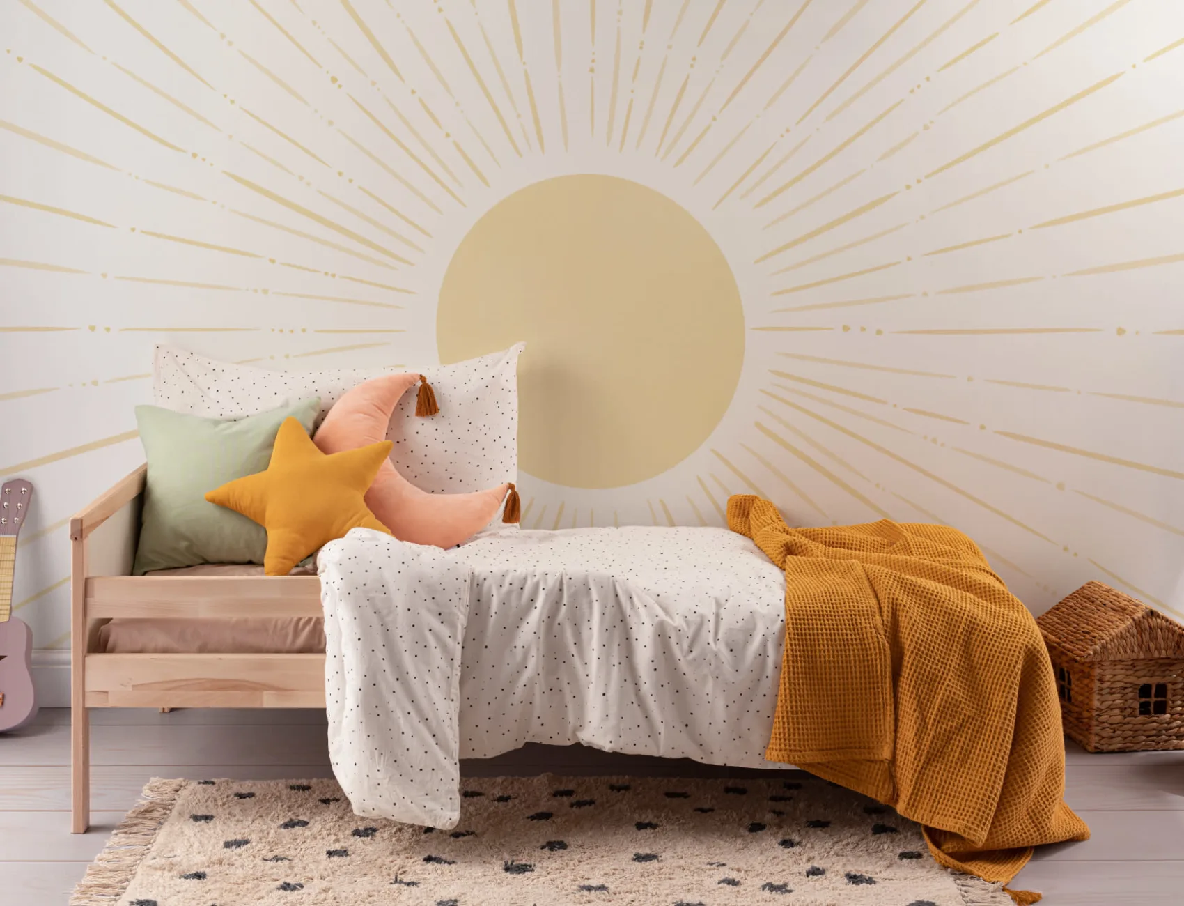 Mural Infantil Amarillo Boho Sunshine