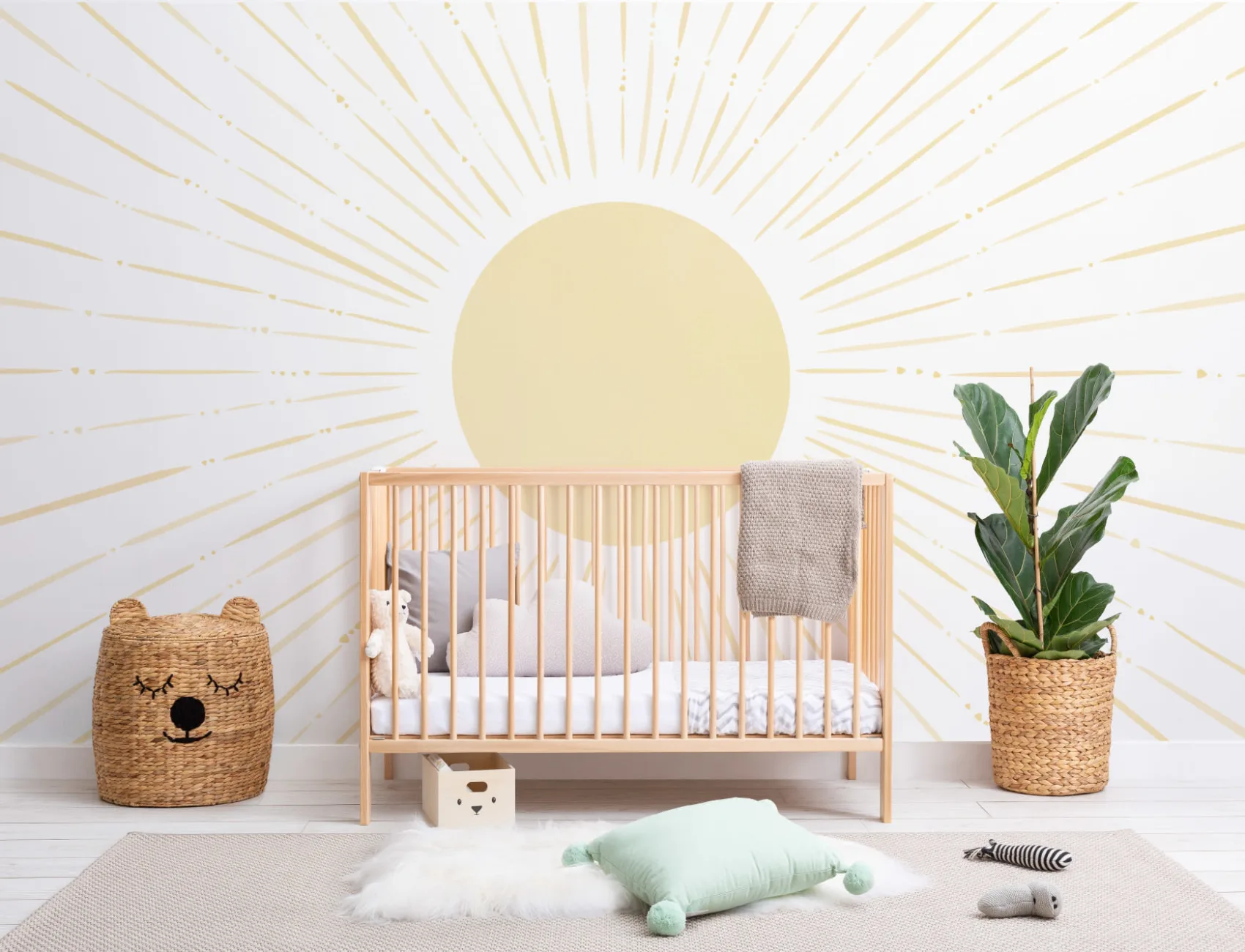 Mural Infantil Amarillo Boho Sunshine