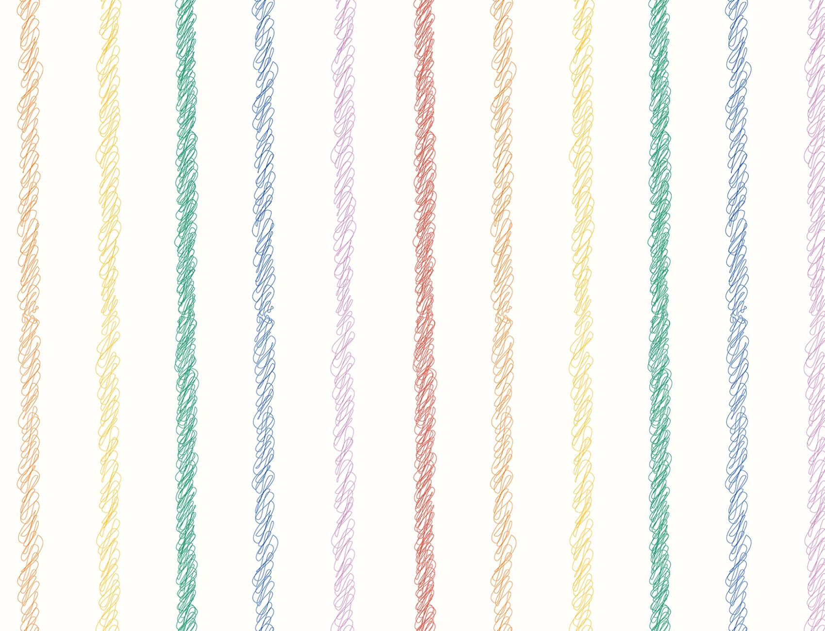 Papier peint rayé multicolore et amusant dessiné à la main