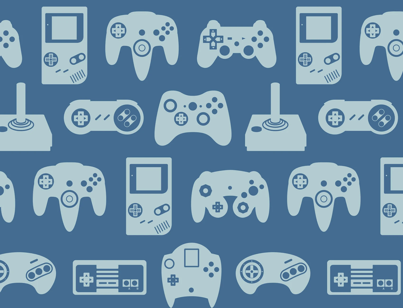 Albastru Retro Game Wallpaper Mural