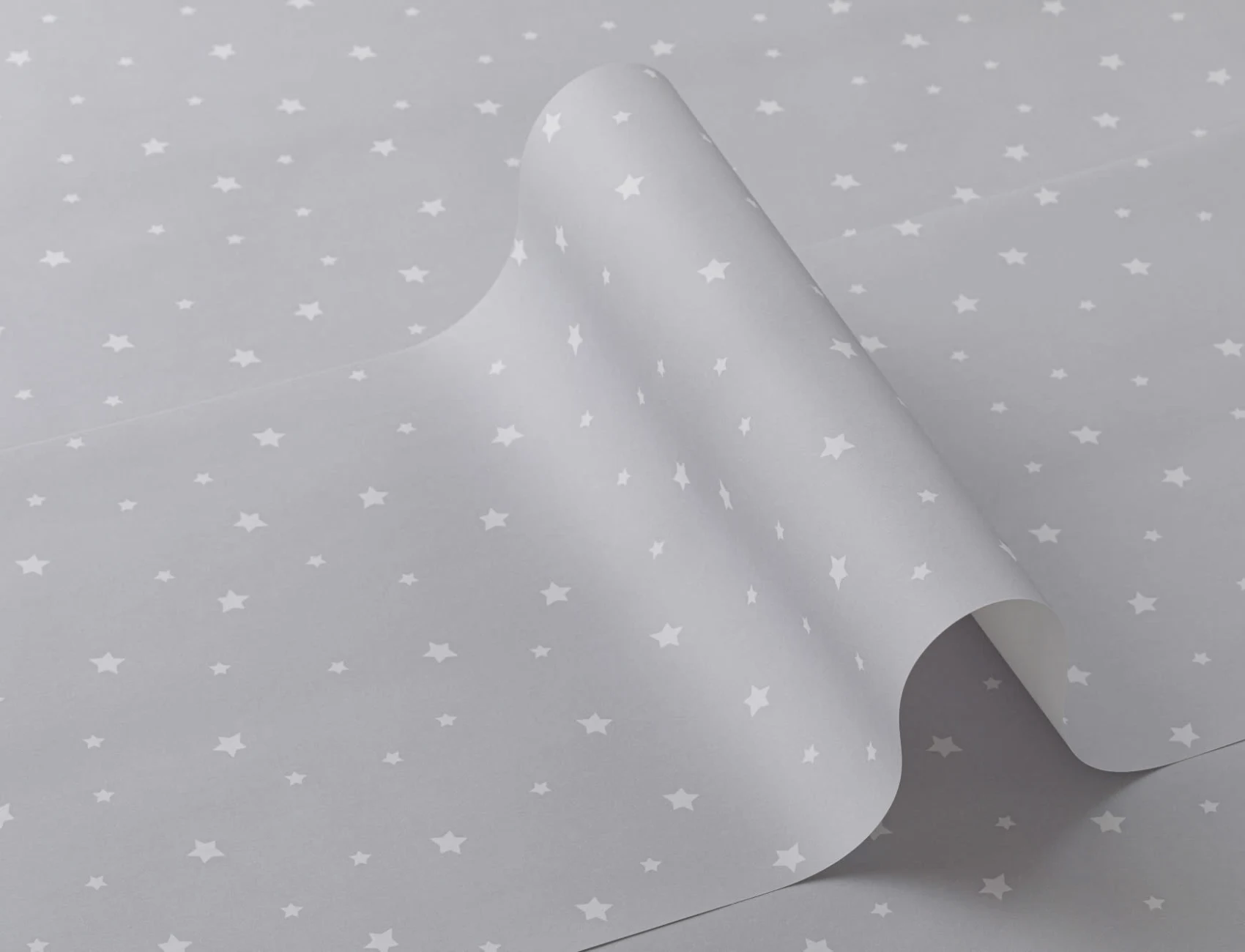 Gray & White Small Stars Repeat Pattern Wallpaper