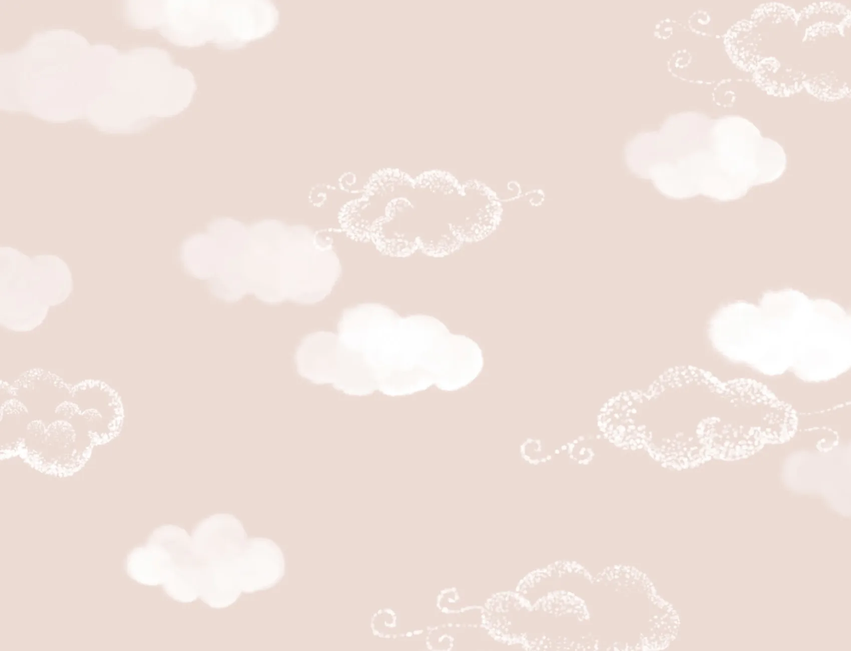 Cute Clouds Pink Repeat Pattern Wallpaper