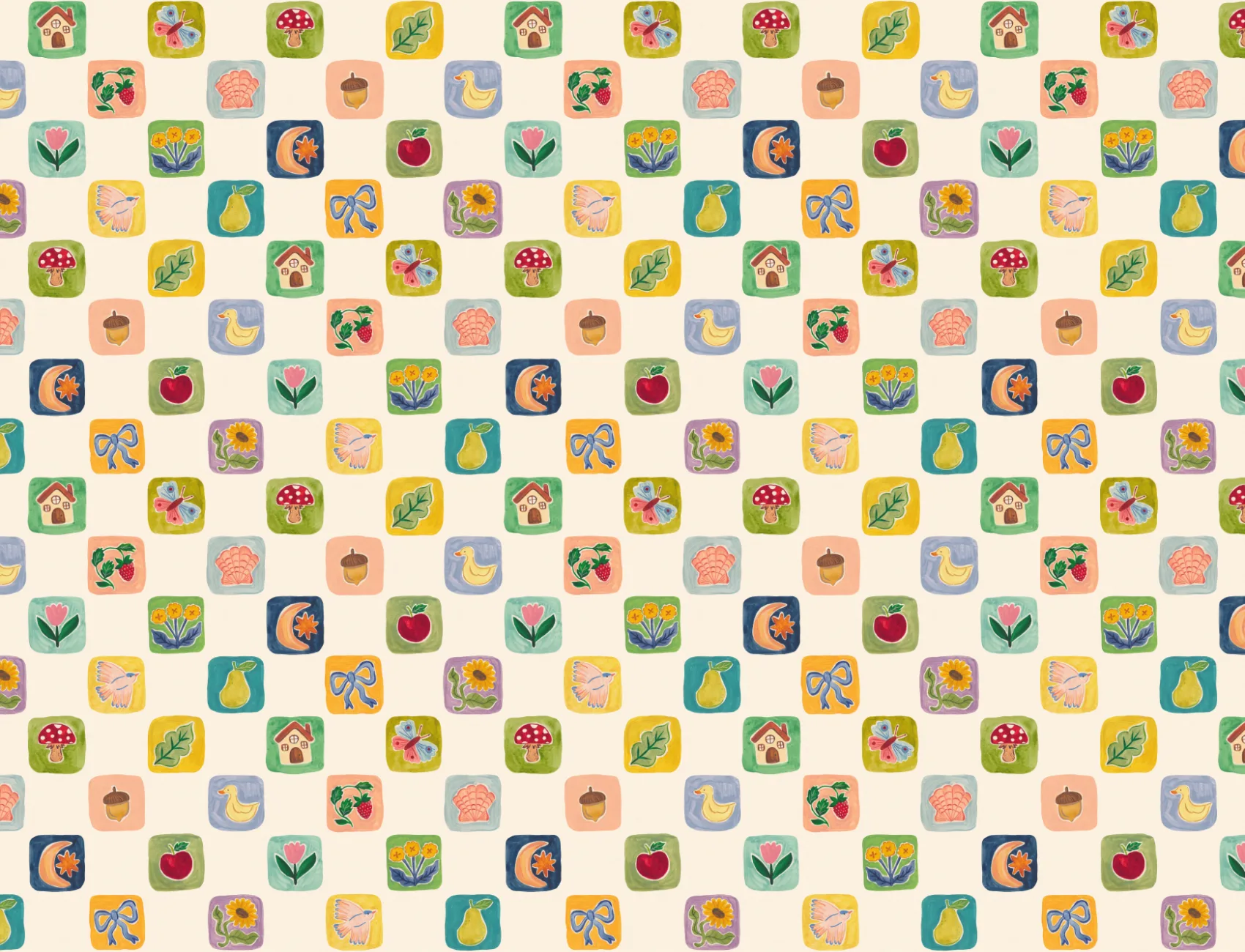 Multicolor Patchwork Clasic Murale pentru copii cu motive jucăușe