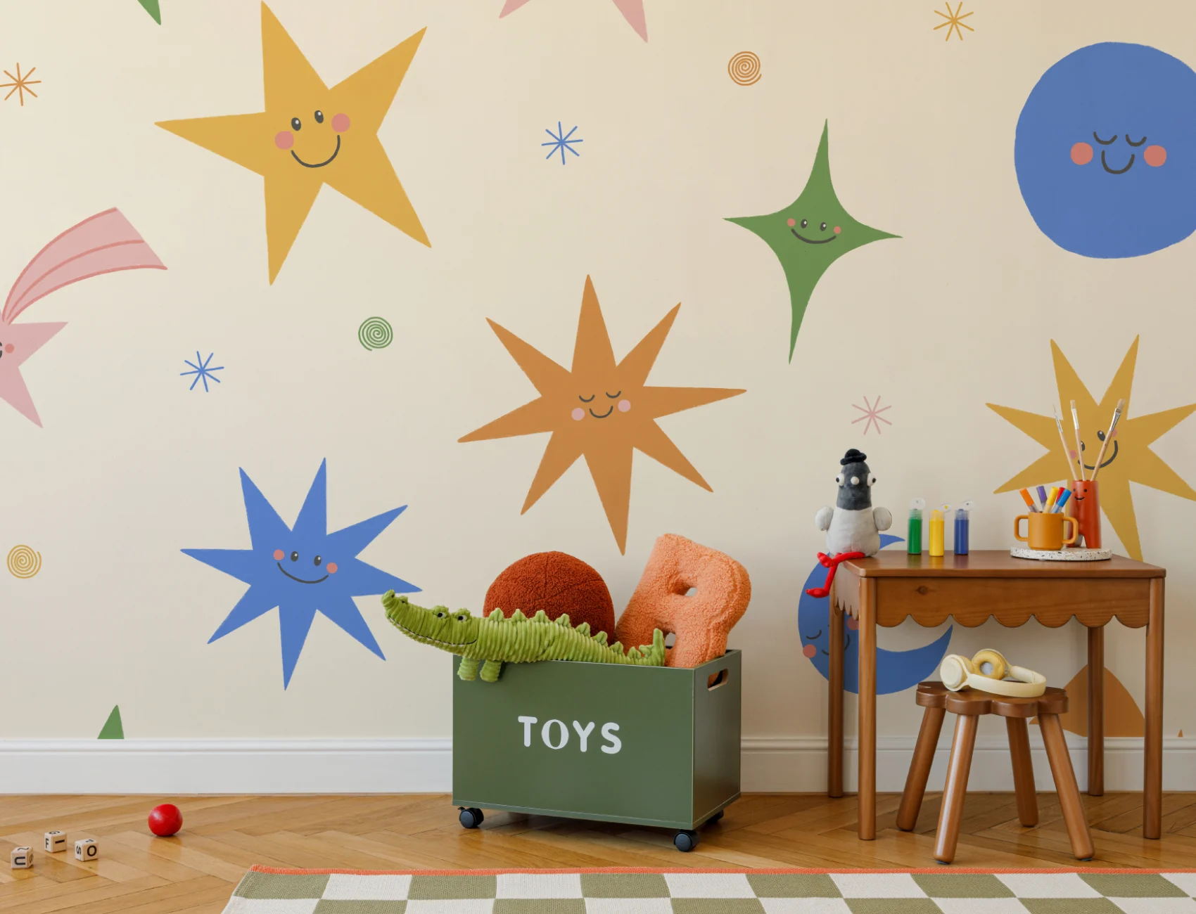 Multicolor Celestial Kids' Fun and Playful Mural