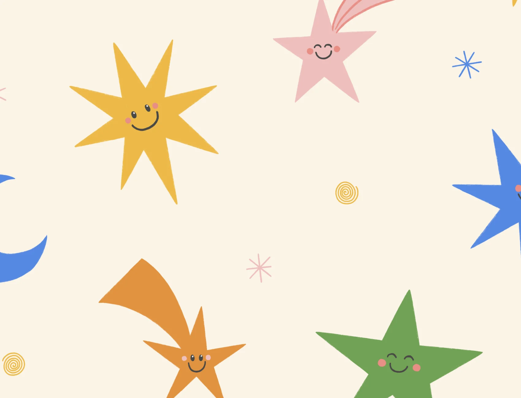 Multicolor Celestial Kids' Fun and Playful Mural