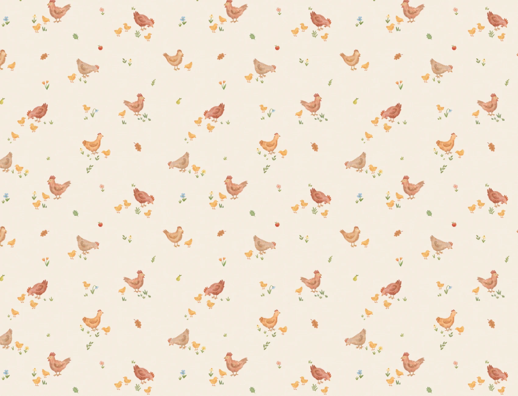 Multicolour Farmyard Animal Nursery Mural With Playful Atmosphere