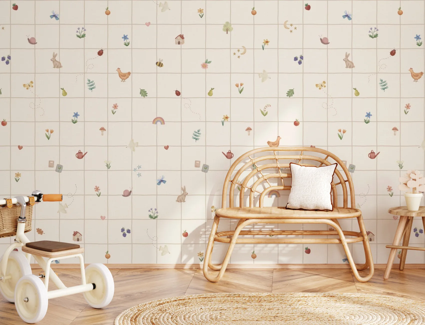 Multicolour Playful Kids' Mural With Classic Charm