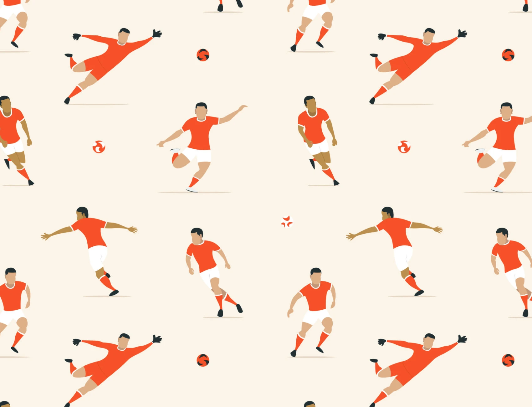 Kids Red Soccer Players Wallpaper