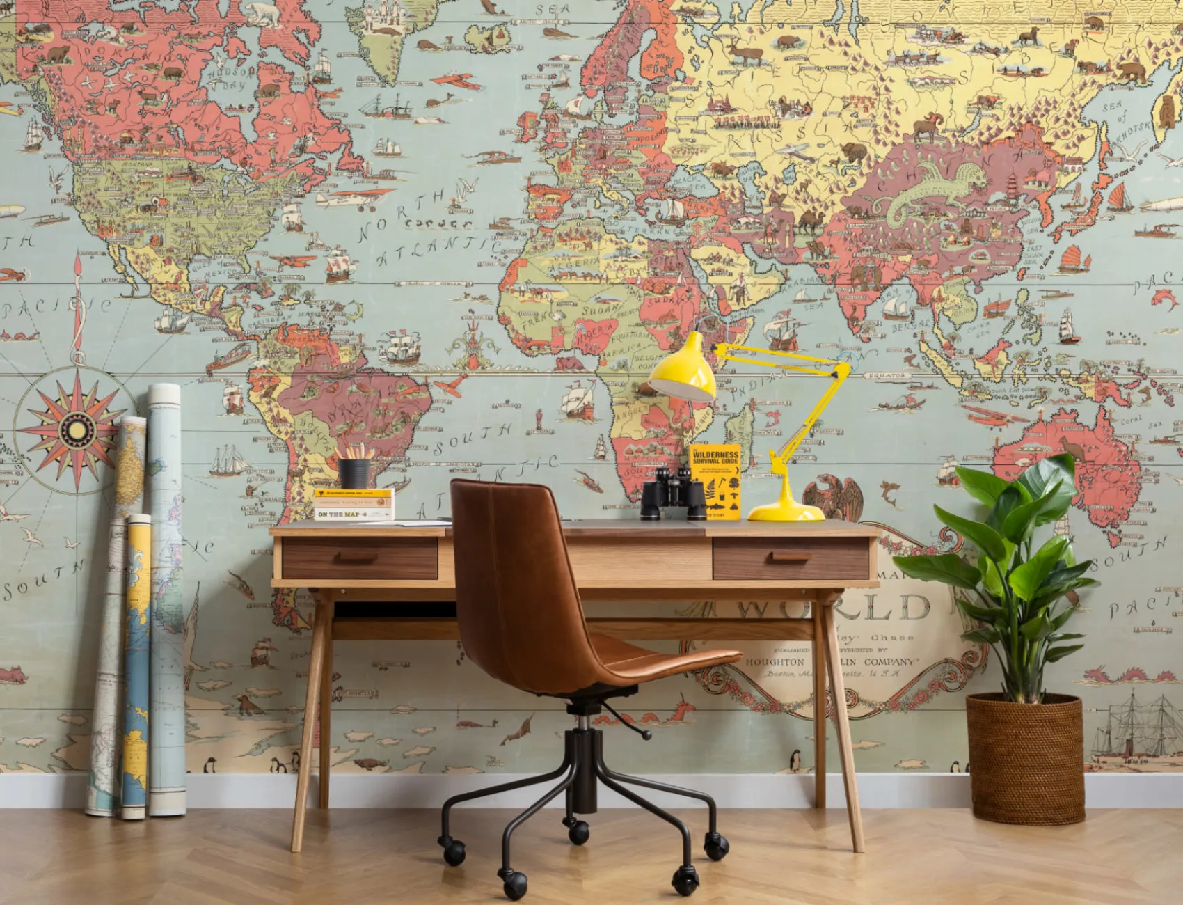 Kids Vintage World Map Wallpaper Mural
