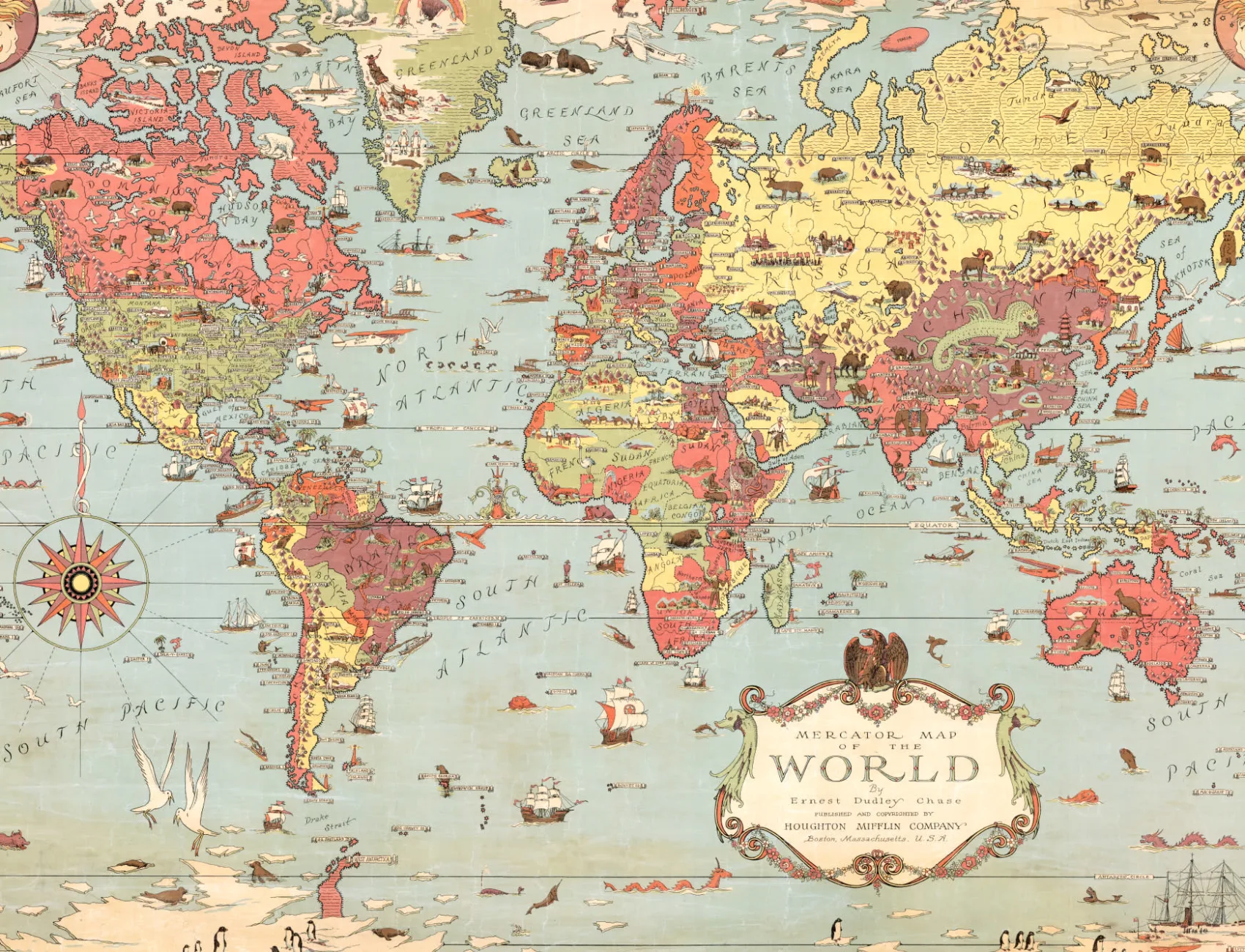 Kids Vintage World Map Wallpaper Mural