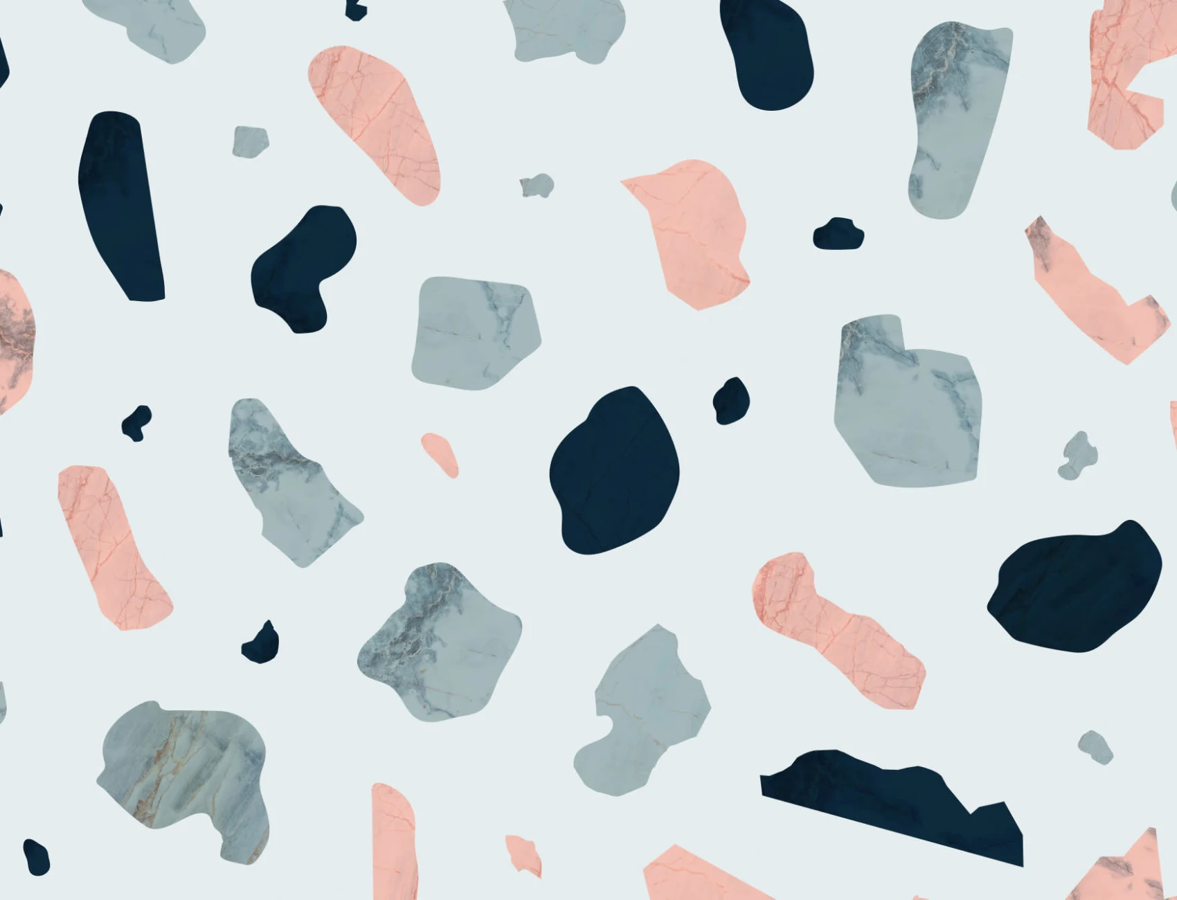 Pink & Blue Terrazzo Wallpaper Mural
