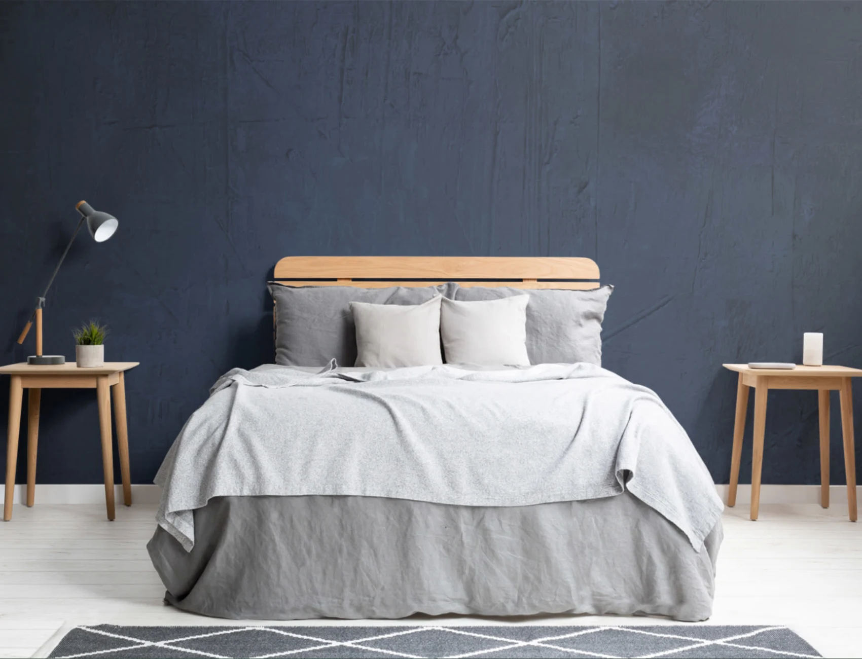 Dark Blue Grunge Cement Wallpaper Mural