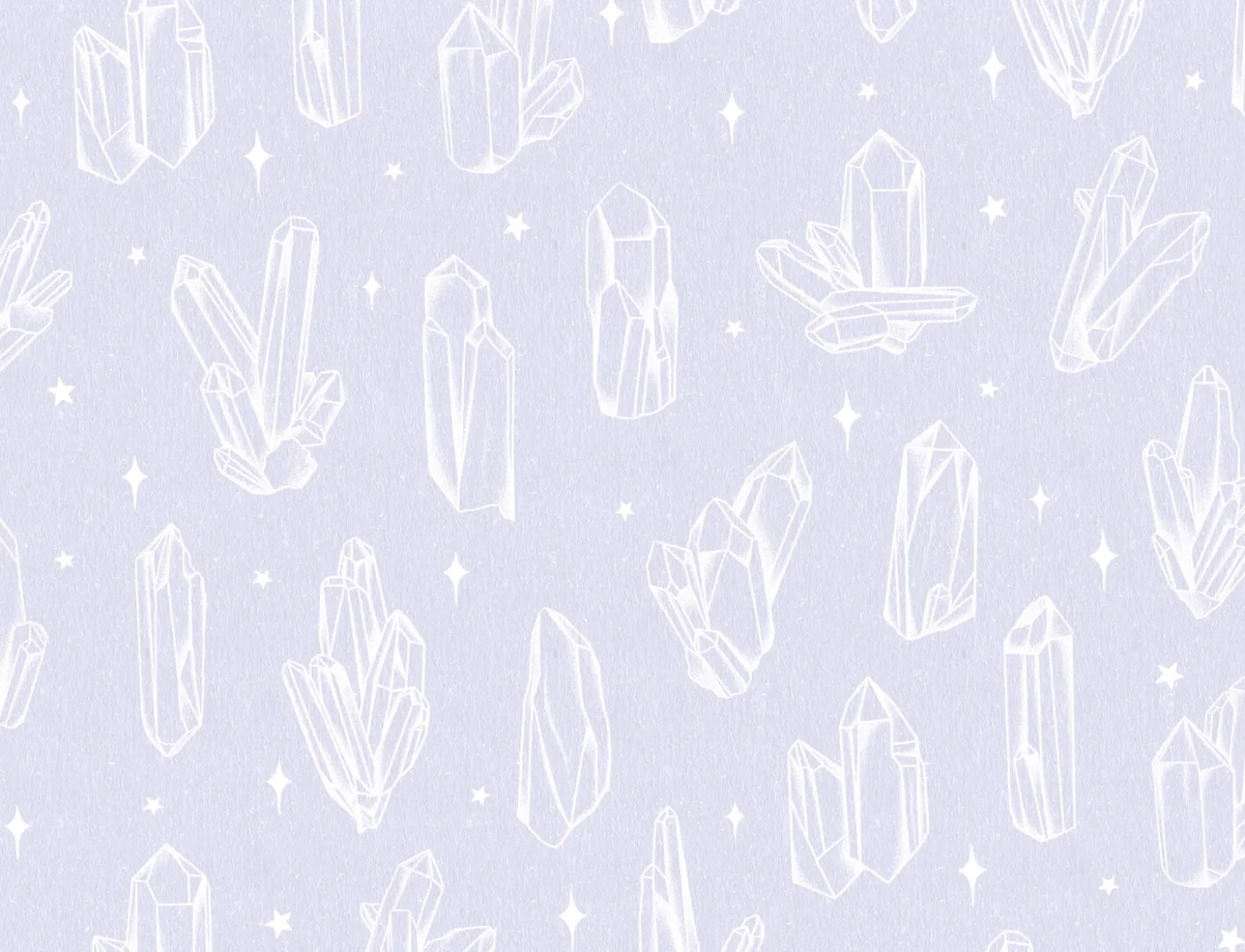 Pastel Purple Illustrated Crystal & Star Pattern Wallpaper Mural
