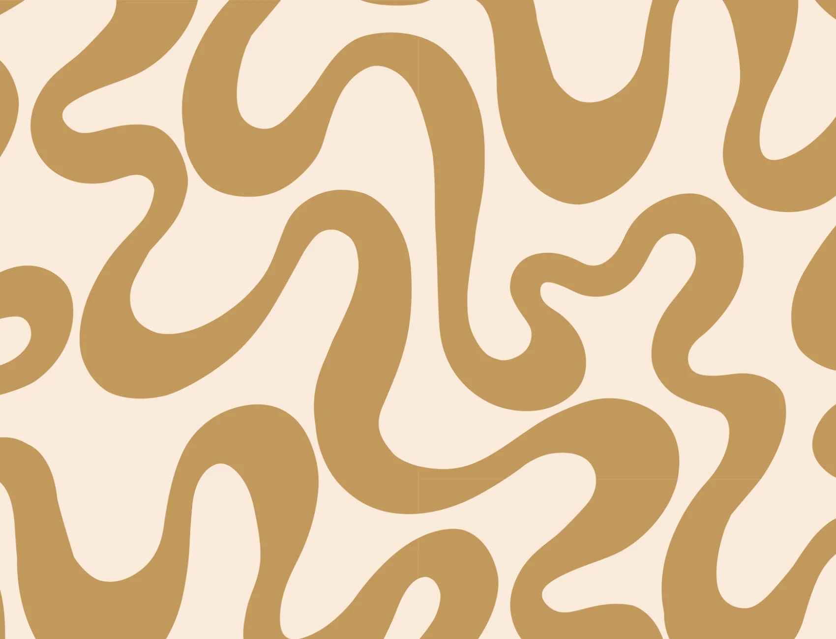 Golden Yellow Retro Abstract Vibe Pattern Wallpaper