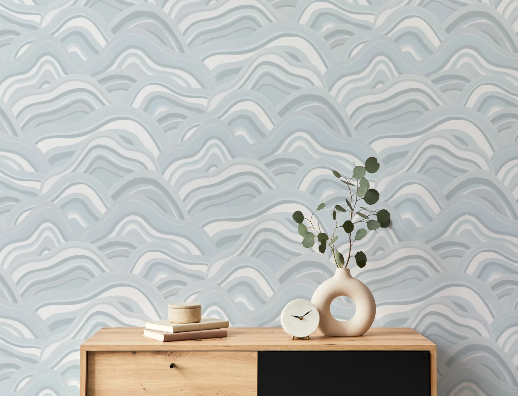 Papier peint Dunes peintes abstraites bleues