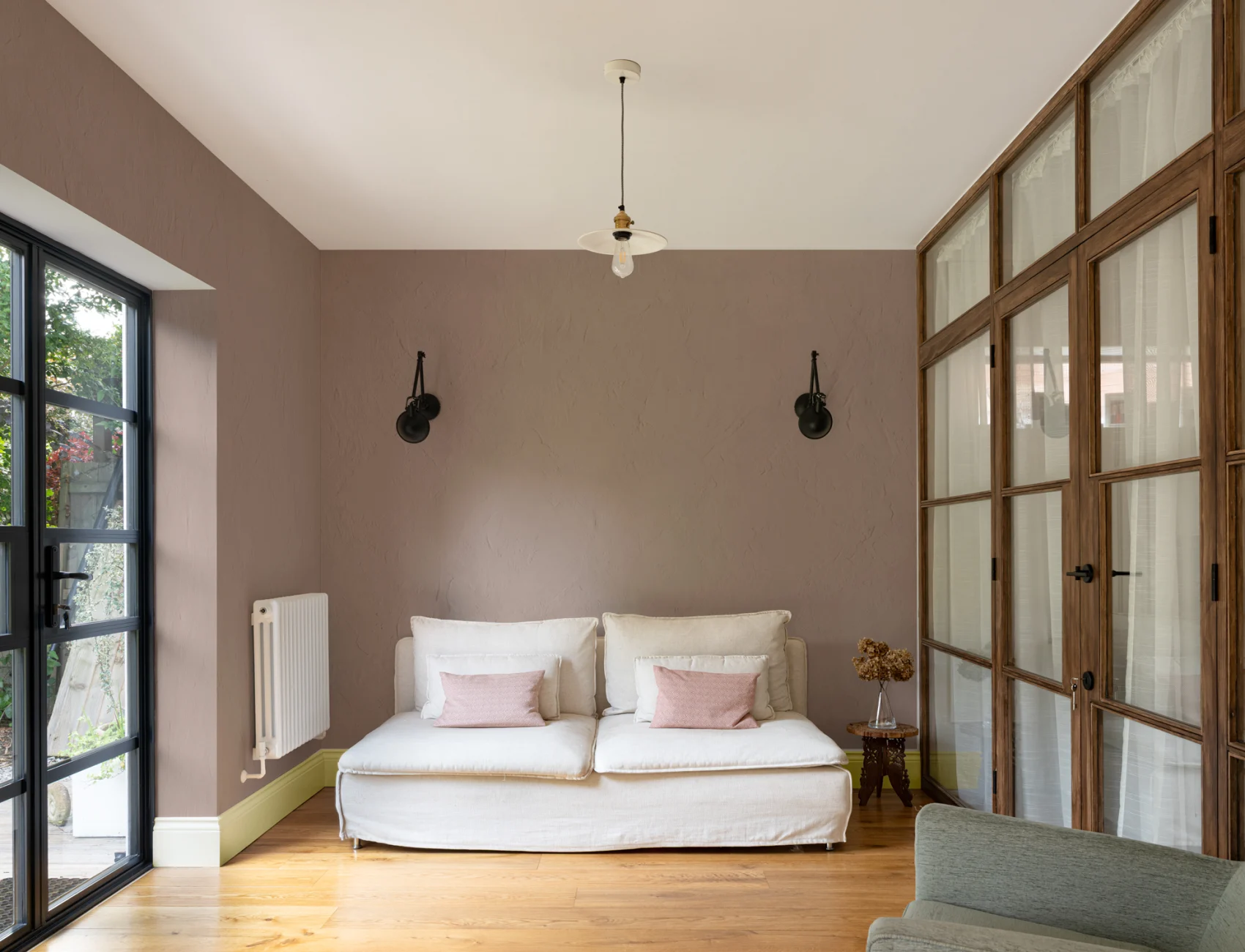 Textured Plaster Effect Wall Mural in Soft Pink